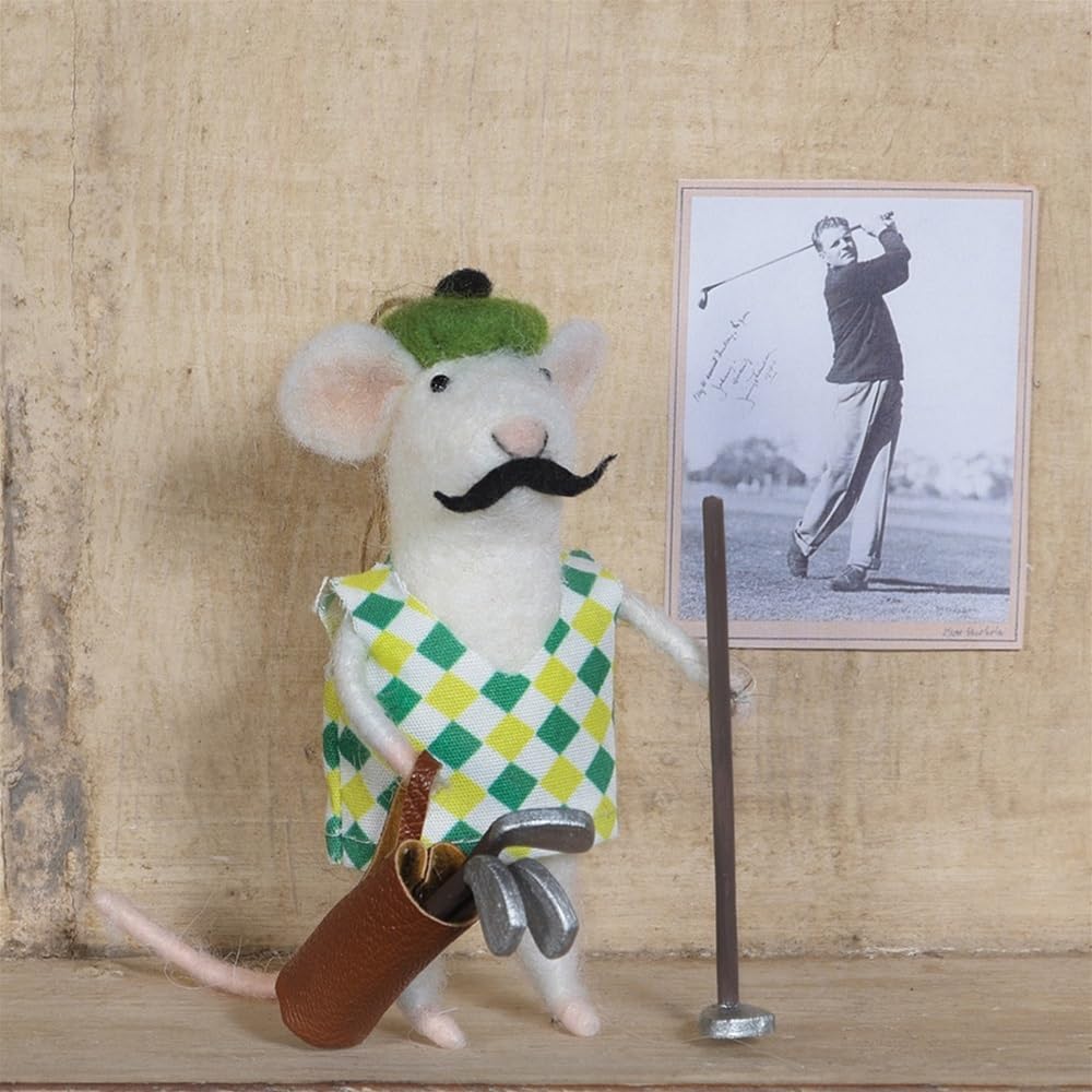 HomArt Felt Golfer Mouse Ornament