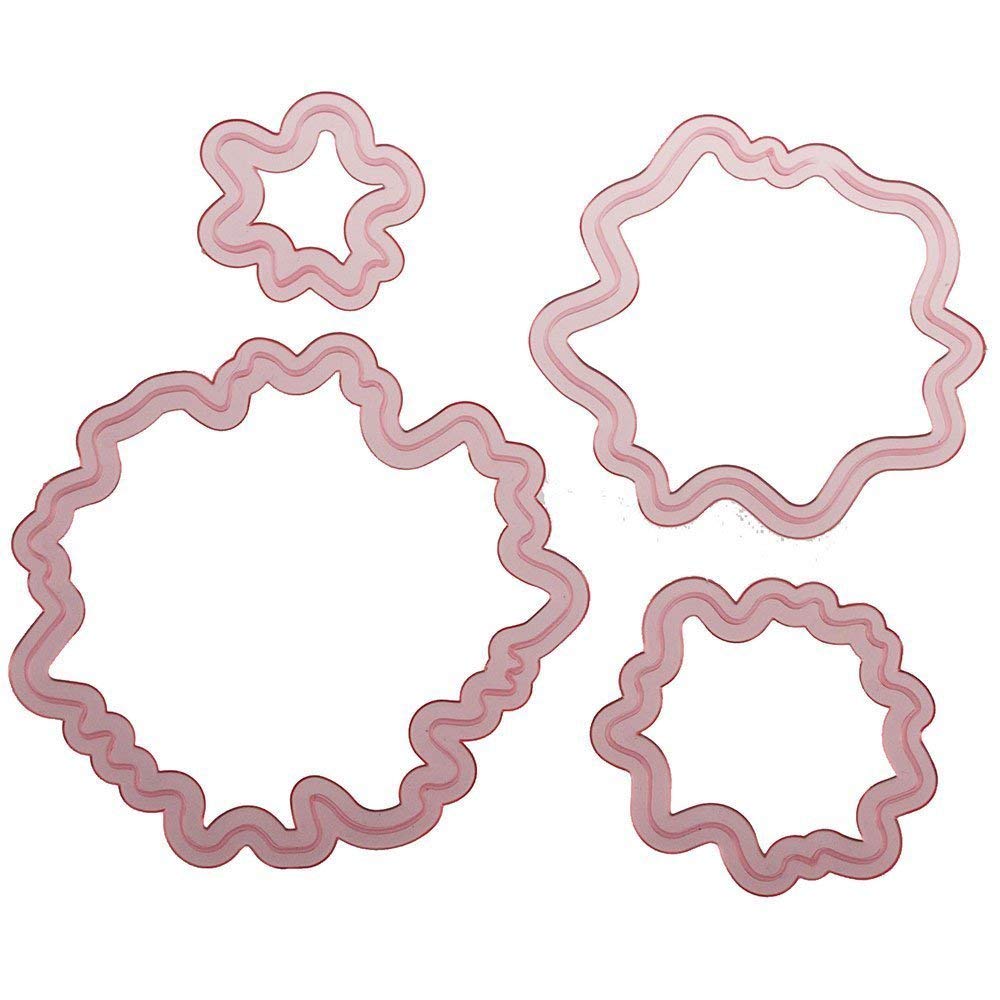 Cake Decor Whimsical Peony Peonies Flower Cutter Set Of 4 Cutters For Rolled Fondant And Gum Paste