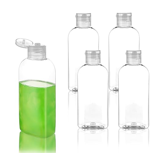 Kitchen GIMS Travel Size Containers Plastic Travel Bottles Leak Proof Squeeze Bottles with Flip Cap TSA Approved 3.4oz/100ml Travel Bottles for Toiletries  Shampoo  Conditioner & Lotion (5 Pack)