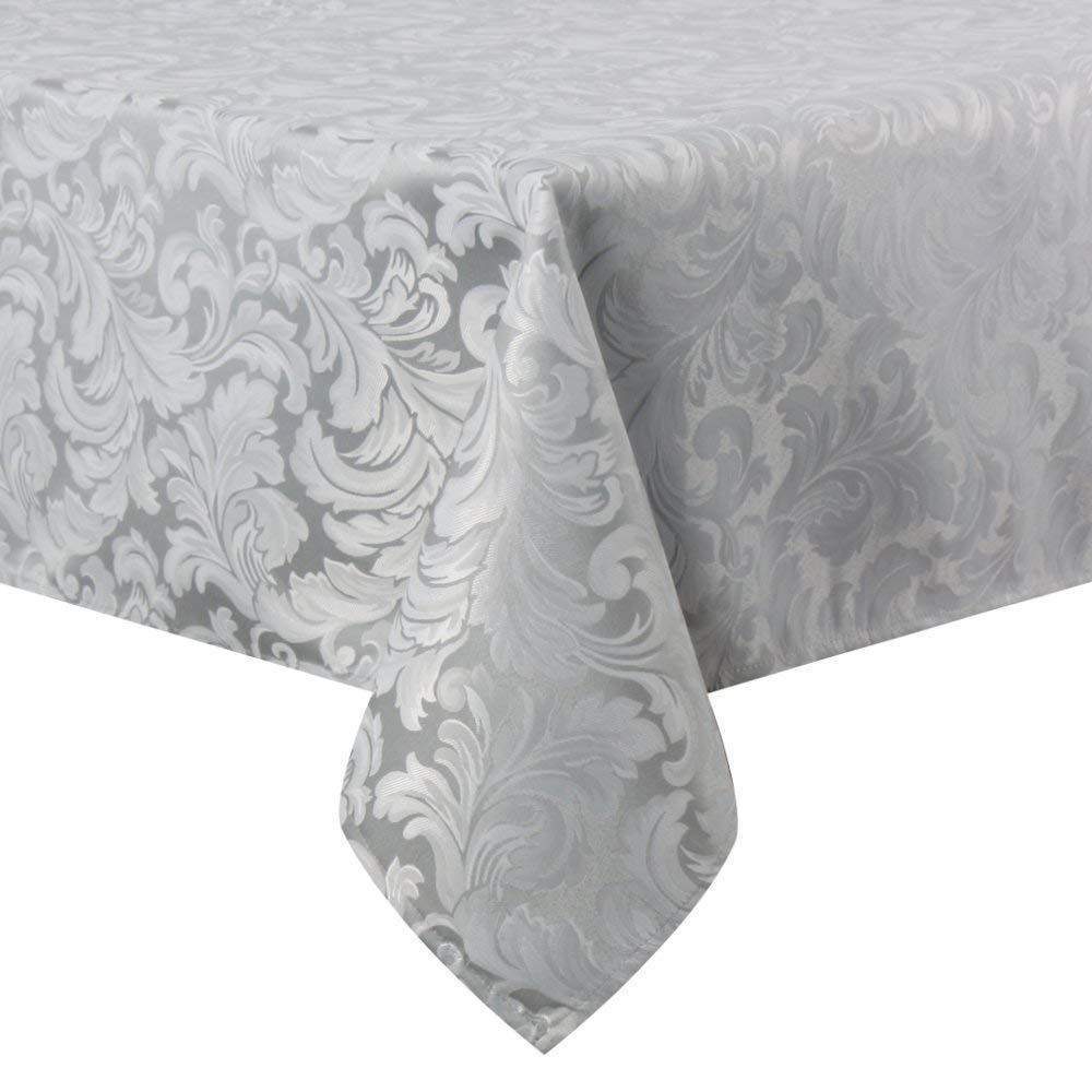 Tektrum Heavy Duty 60 X 120 Inch Rectangular Damask Jacquard Tablecloth Table Cover - Waterproof/Spill Proof/Stain Resistant/Wri