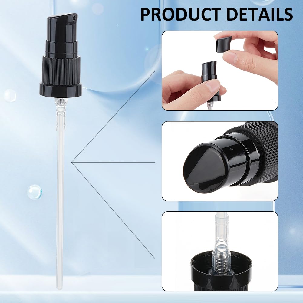 Benecreat 20 Pcs 18/415 Replacement Pump Top Head, Black Universal Replacement Pumps With Cover, Reusable Dispenser Pump Head Fo