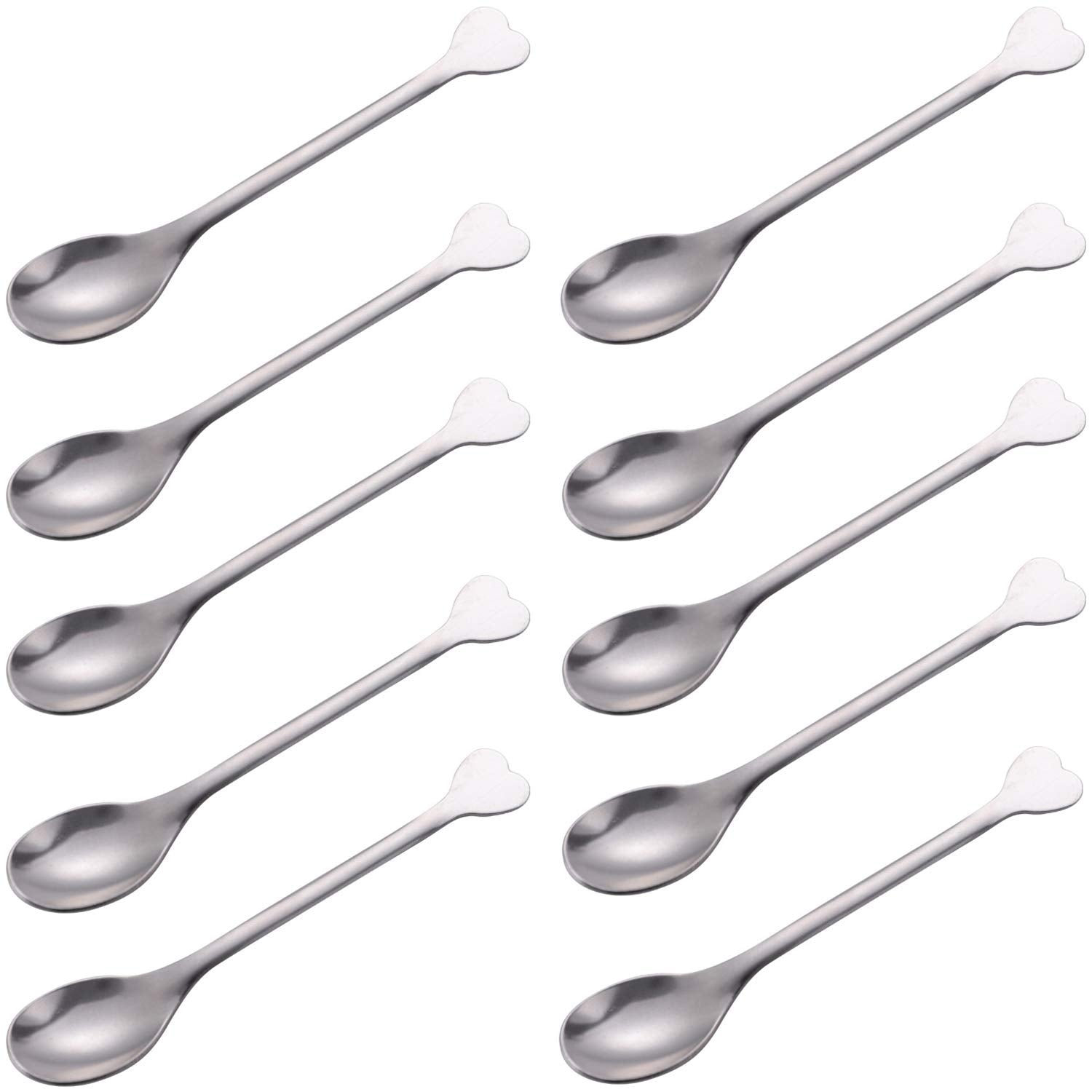 Goeielewe Mini Dessert Spoons Set Of 10, Stainless Steel Demitasse Spoons Mini Espresso Coffee Spoons, Small Spoons For Dessert,