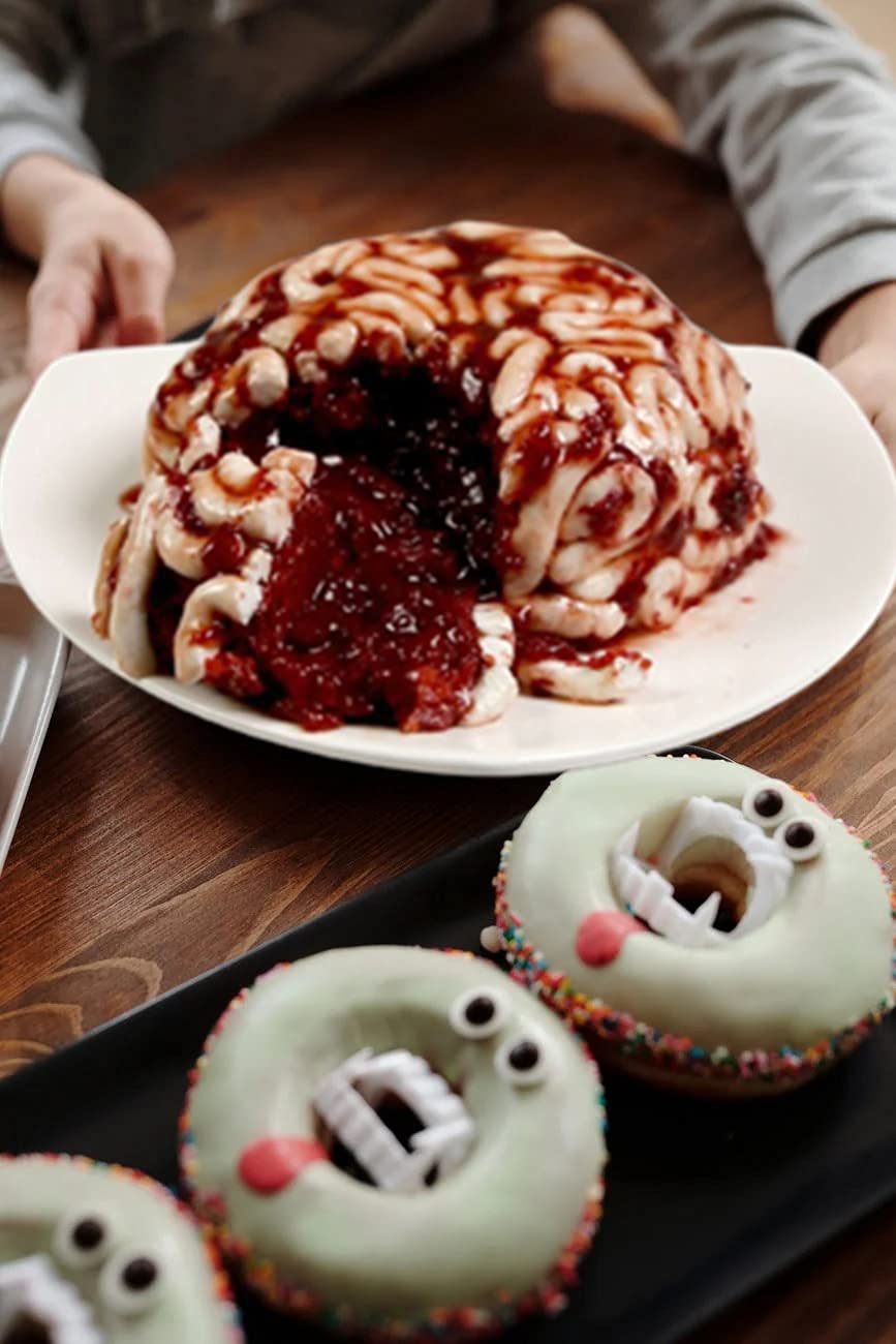 Xianglangsuccess Halloween Brain Shaped Zombie Baking Mold Silicone Cake, Candy, Soap, Pudding, Chocolate Mold Decoration