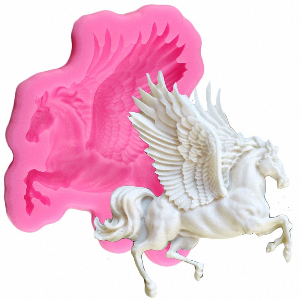 Moldfun Flying Horse Silicone Mold For Fondant, Cake Decorating, Chocolate, Plaster, Soap, Lotion Bar, Chocolate, Candy, Polymer
