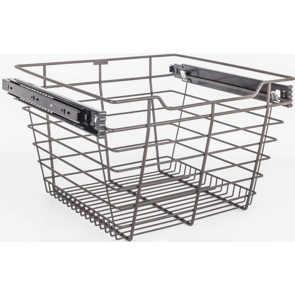 Dark Bronze Closet Pullout Basket 16D x 17W x 11H