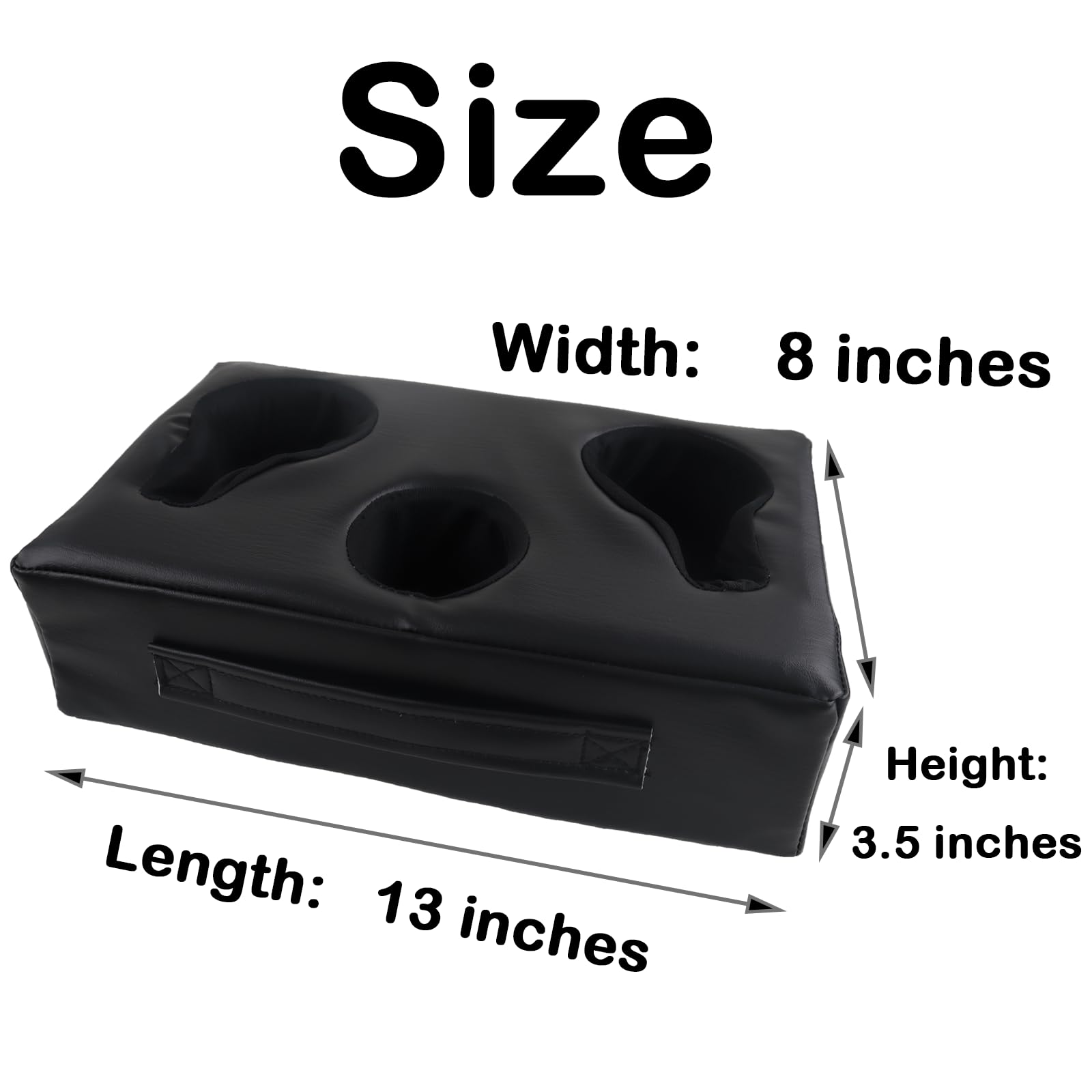 Sofa Cup Holder, Couch Cup Holder Pillow, Sofa Arm Table, Sofa And Bed Drink Caddy, Remotes Holder For Rv, Car, Beach(Black Pu L