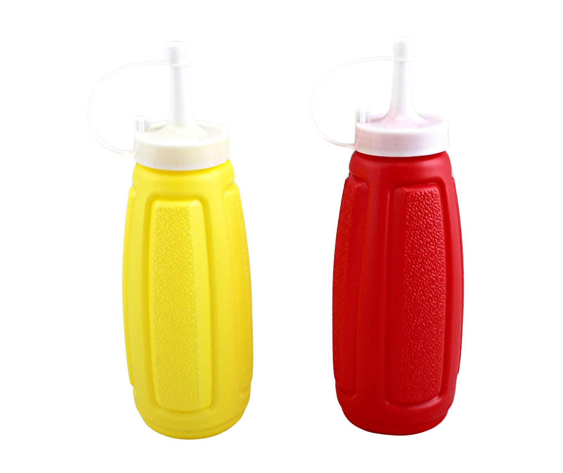 Dependable Industries Inc. Essentials Set Of 2 Condiment Set Mustard And Ketchup Squeeze Bottles 12 Ounce