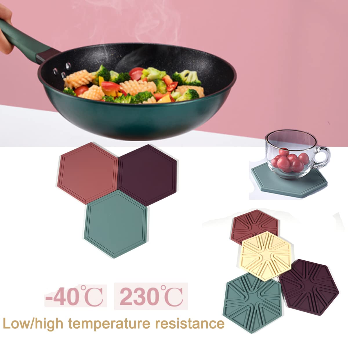 Silicone Placemats,Placemats For Kids,Waterproof Heat Resistant Non-Slip Anti-Scald Pad For Dining Table,Set Of 4, Non-Slip, Oil