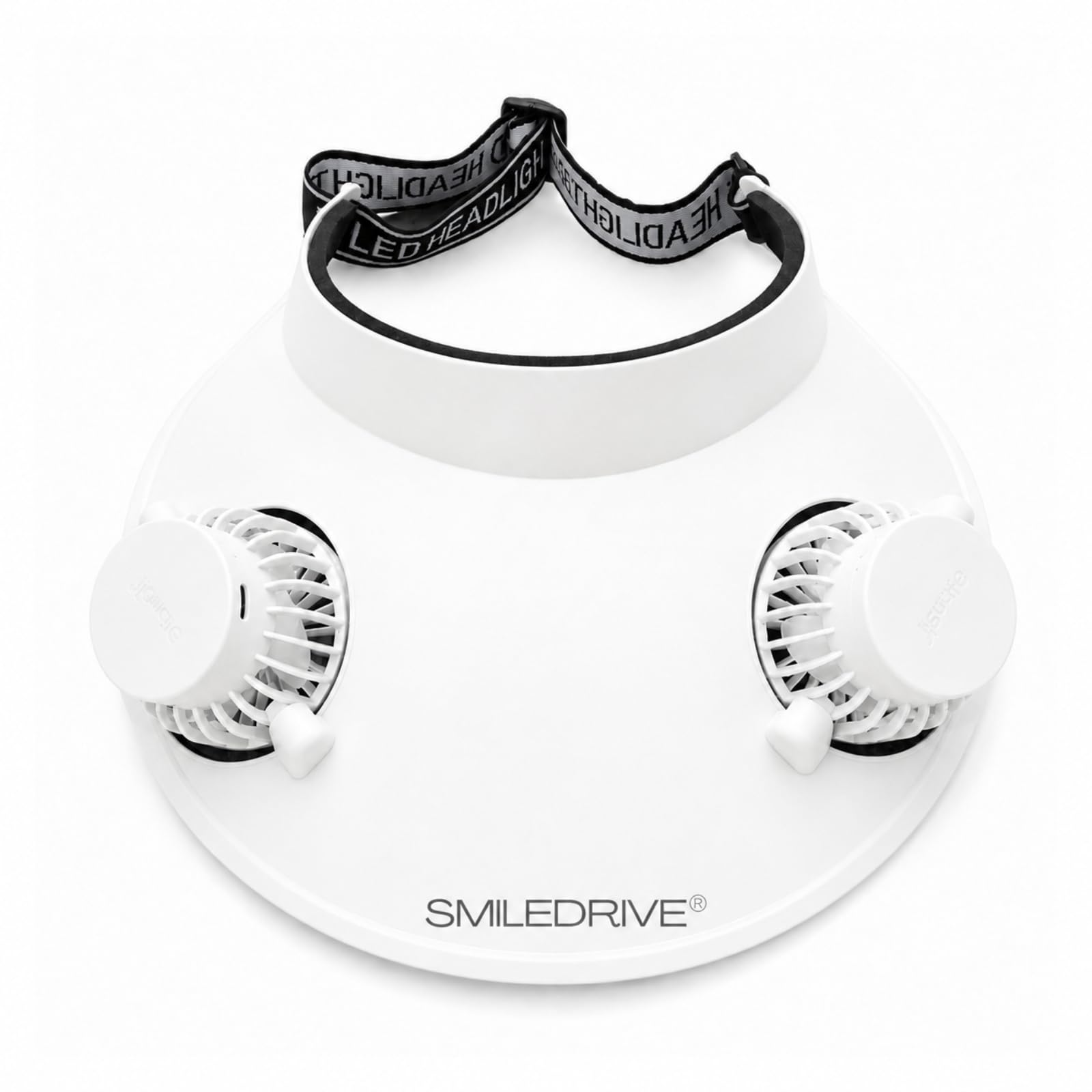 Smiledrive Cooling Fan Cap With Dual Rechargeable Fans | White