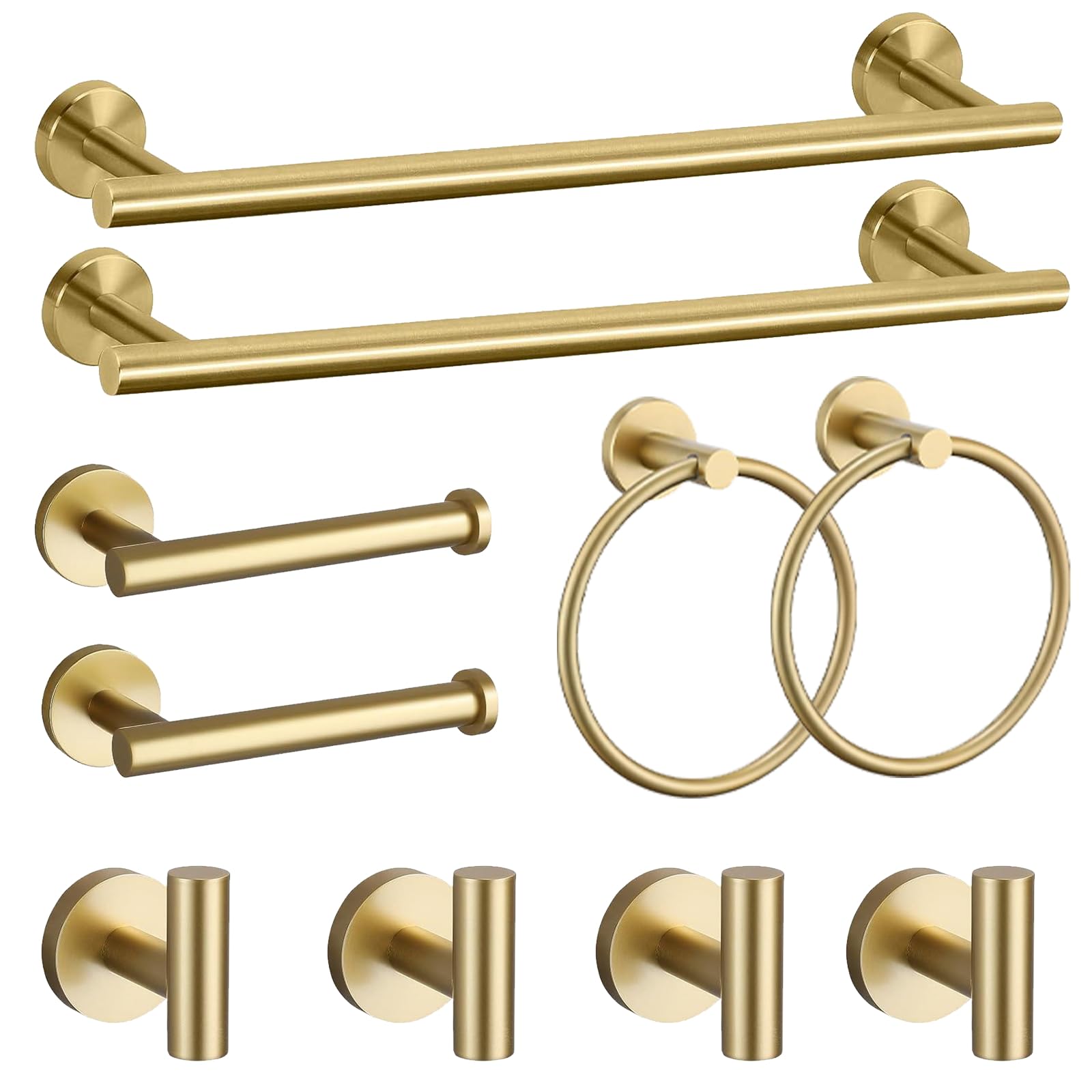 Justhere Bathroom Hardware Set, Bathroom Accessories Stainless Steel Wall Mounted, Including 16 Towel Bar, Toilet Paper Holder,