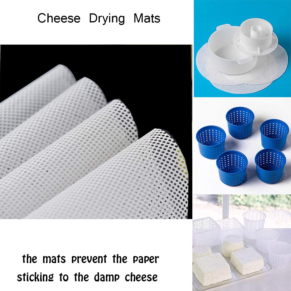 5Pcs Cheese Draining/Ripening Mat 8Cheese Drying Mats Cheesemaking Equipment Cheese Making At Home (8'')