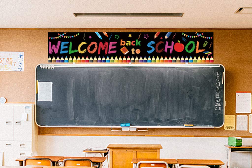 Large Welcome Back To School Party Banner Decoration 2024,First Day Of School Party Supplies Wall Decorations For Indoor/Outdoor