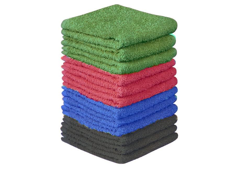 Petal Cliff 15 Pack, 100% Cotton Wash Cloth, Wash Rags Pack, Extra Soft, Highly Absorbent, Machine Washable Size 11 X 11 Inch, A