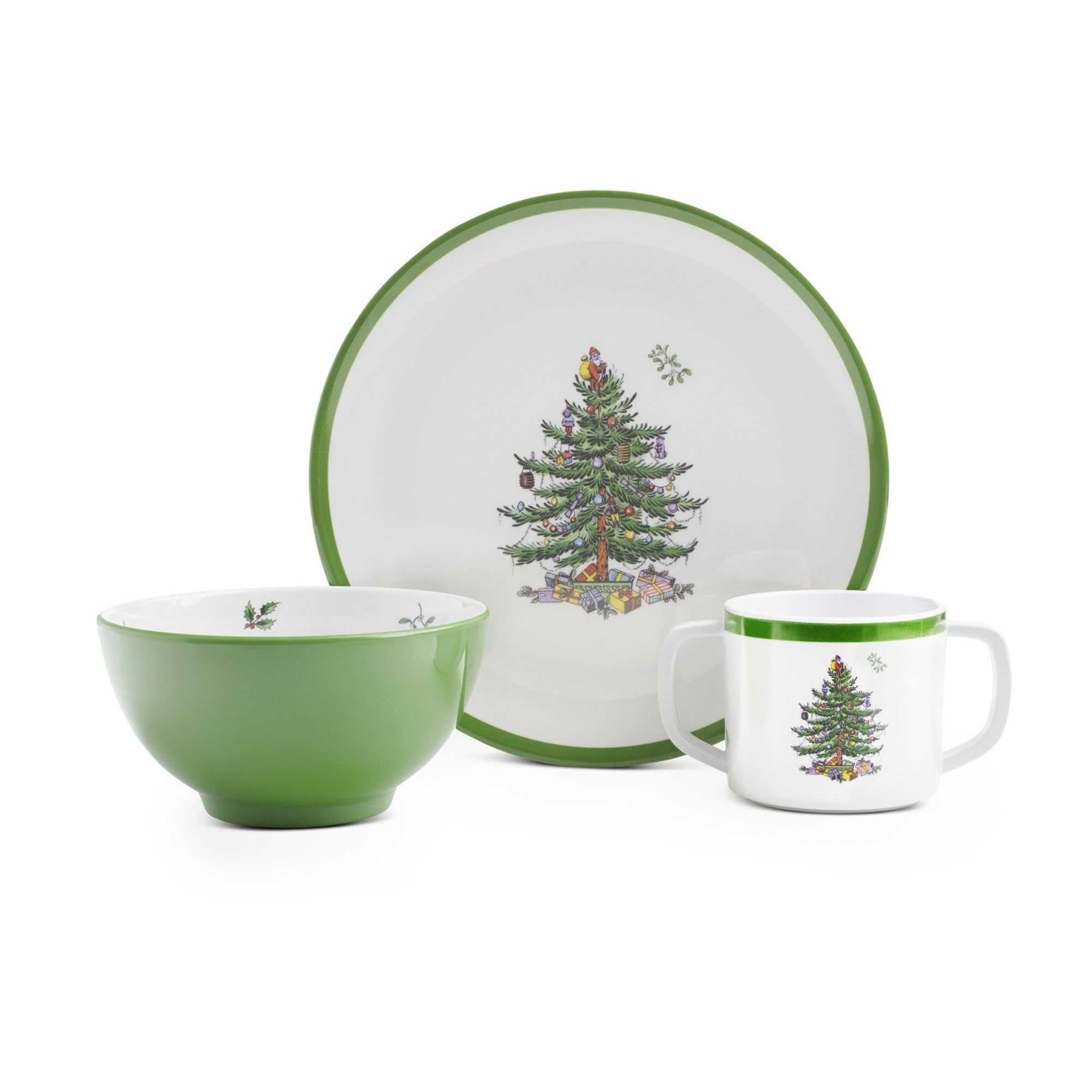 Fitz and Floyd Cottage Christmas Snack Bowls (Set of 4) - 5.5-inch Ceramic Holiday Bowls for Soup, Stews, Ice Cream, Snacks - Vi