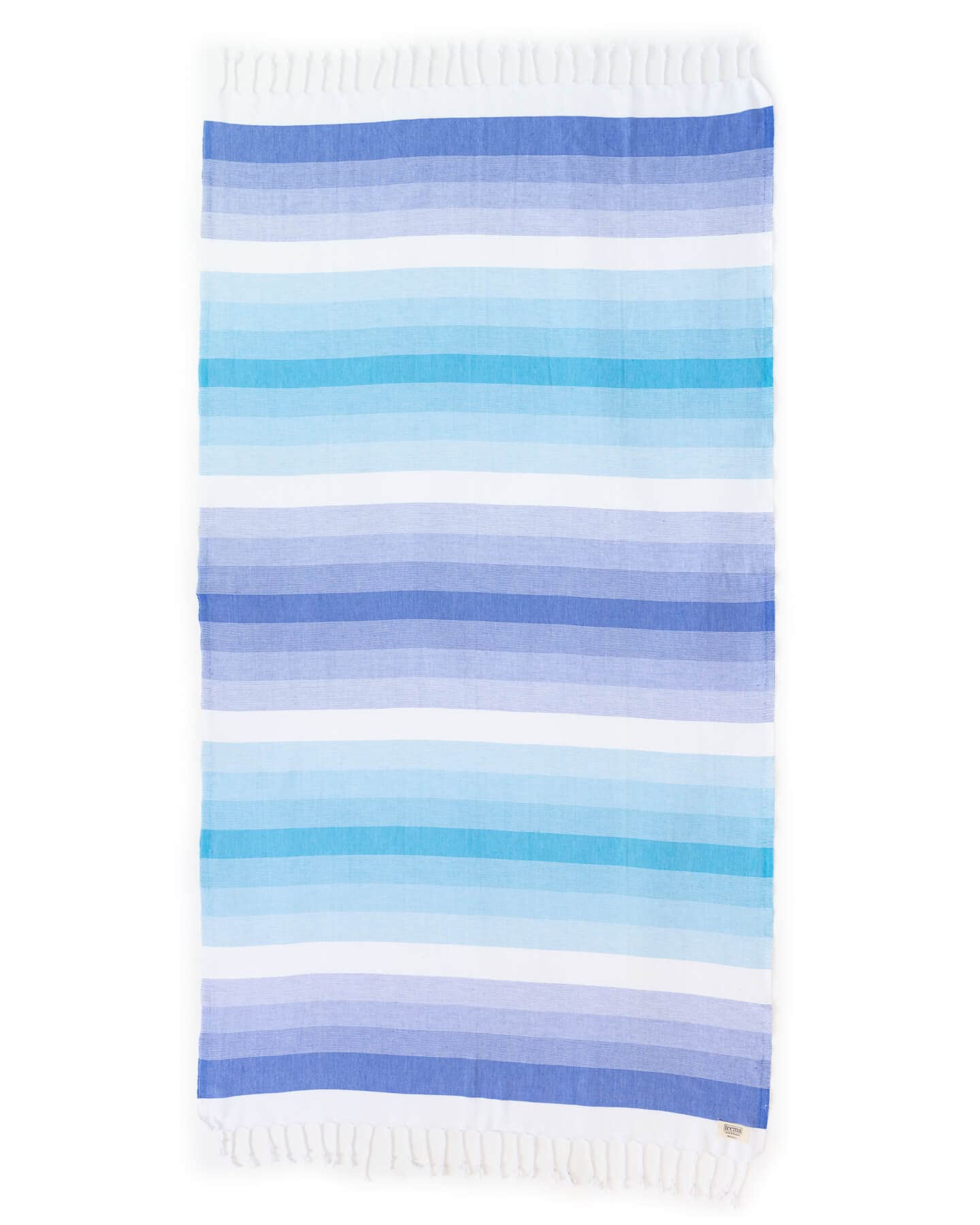 Teema Large Turkish Beach Towel - 100% Turkish Cotton - Sand Free - Fast Drying - Versatile And Multi-Use - The Layers (Blue)