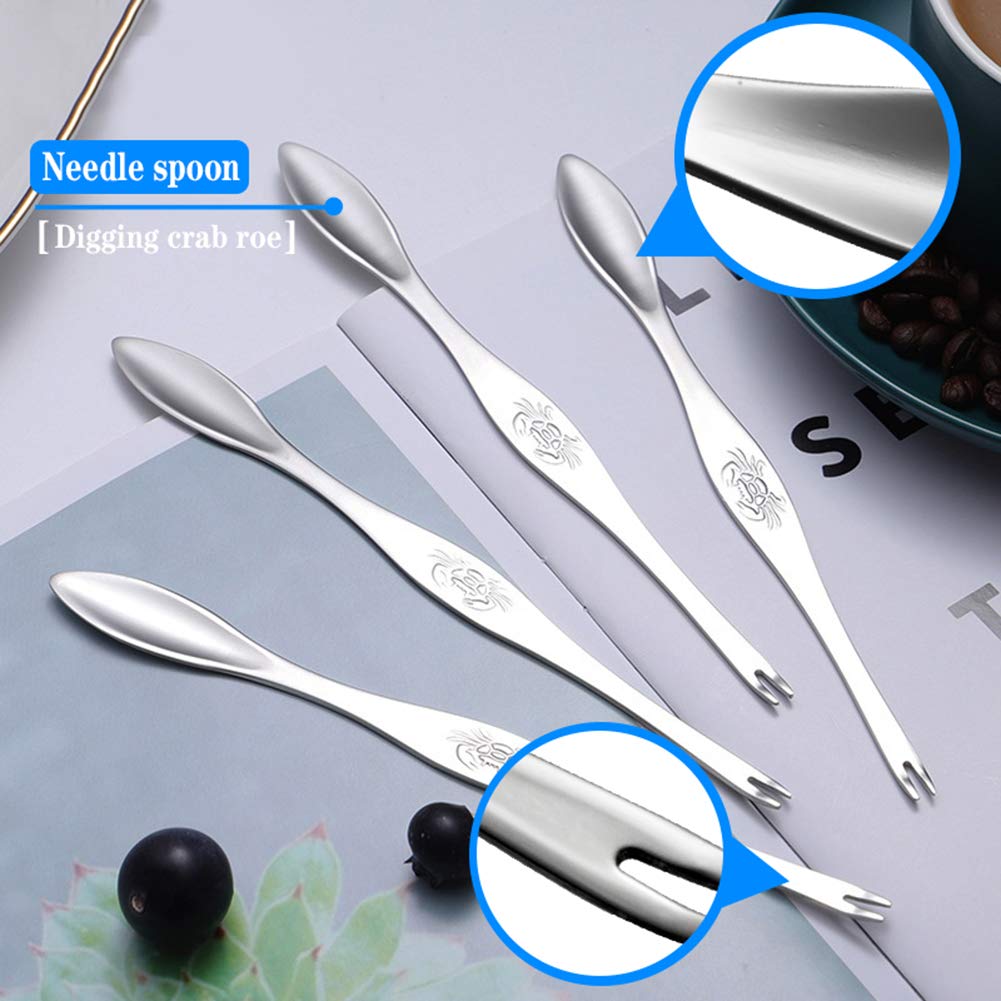 13 Pieces Crab Leg Crackers Set Including 4 Nut Crackers, 4 Lobster Shell Forks, 4 Stainless Steel Forks And 1 Portable Bag, Cra