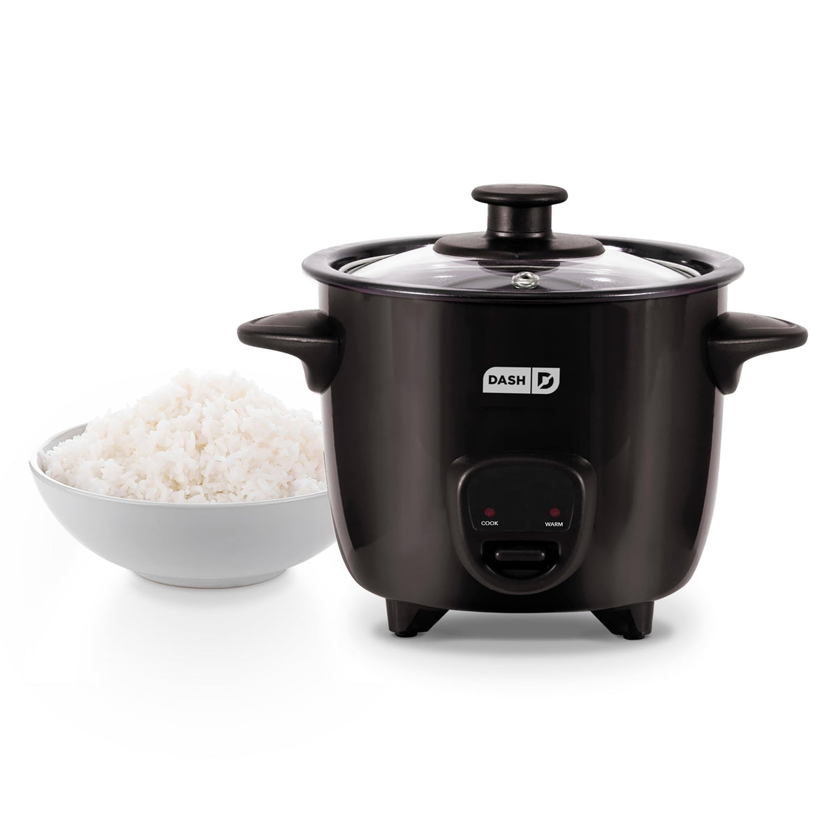Dash Mini Rice Cooker Steamer With Removable Nonstick Pot, Keep Warm Function & Recipe Guide, One Half Quart, For Soups, Stews,