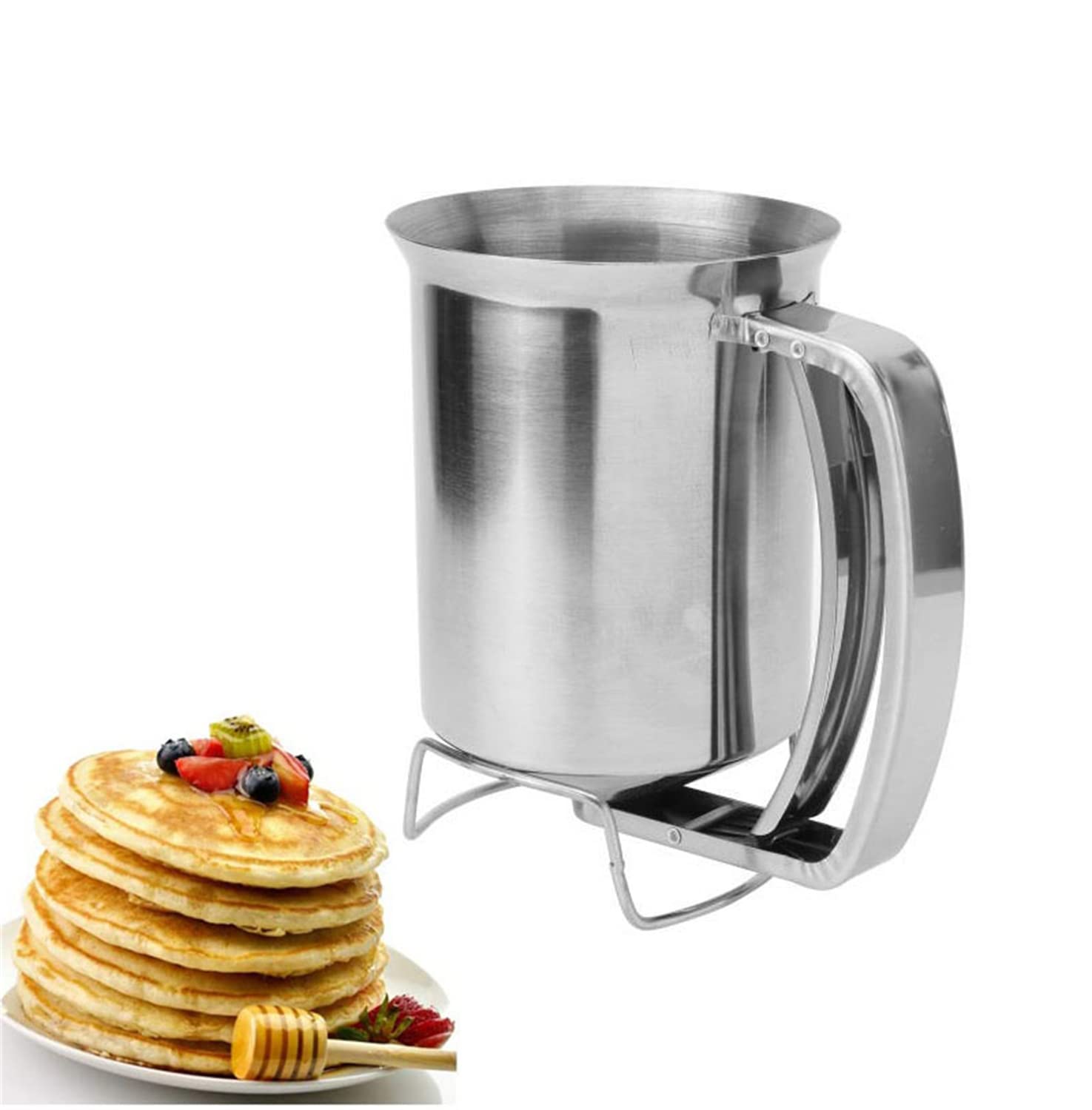 Stainless Steel Pancake Cupcake Batter Dispenser Tool - 30 Oz Professional Kitchen Tool For Baking - Perfect For Cake, Cupcakes,