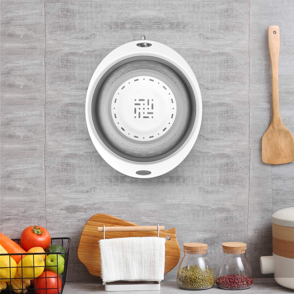 Qimh Collapsible Colander And Strainer, 5 Quart(1.25 Gal), Heavey Duty Kitchen Drainer Basket For Pasta, Veggies And Fruits, New