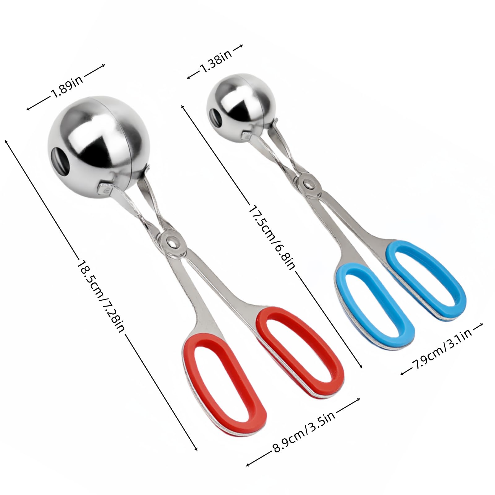 Swjlr 2 Pack, Non-Stick Meatball Maker, Meatball Maker Tool, Stainless Steel Meatball Tongs With Removable Non-Slip Handles, Mea