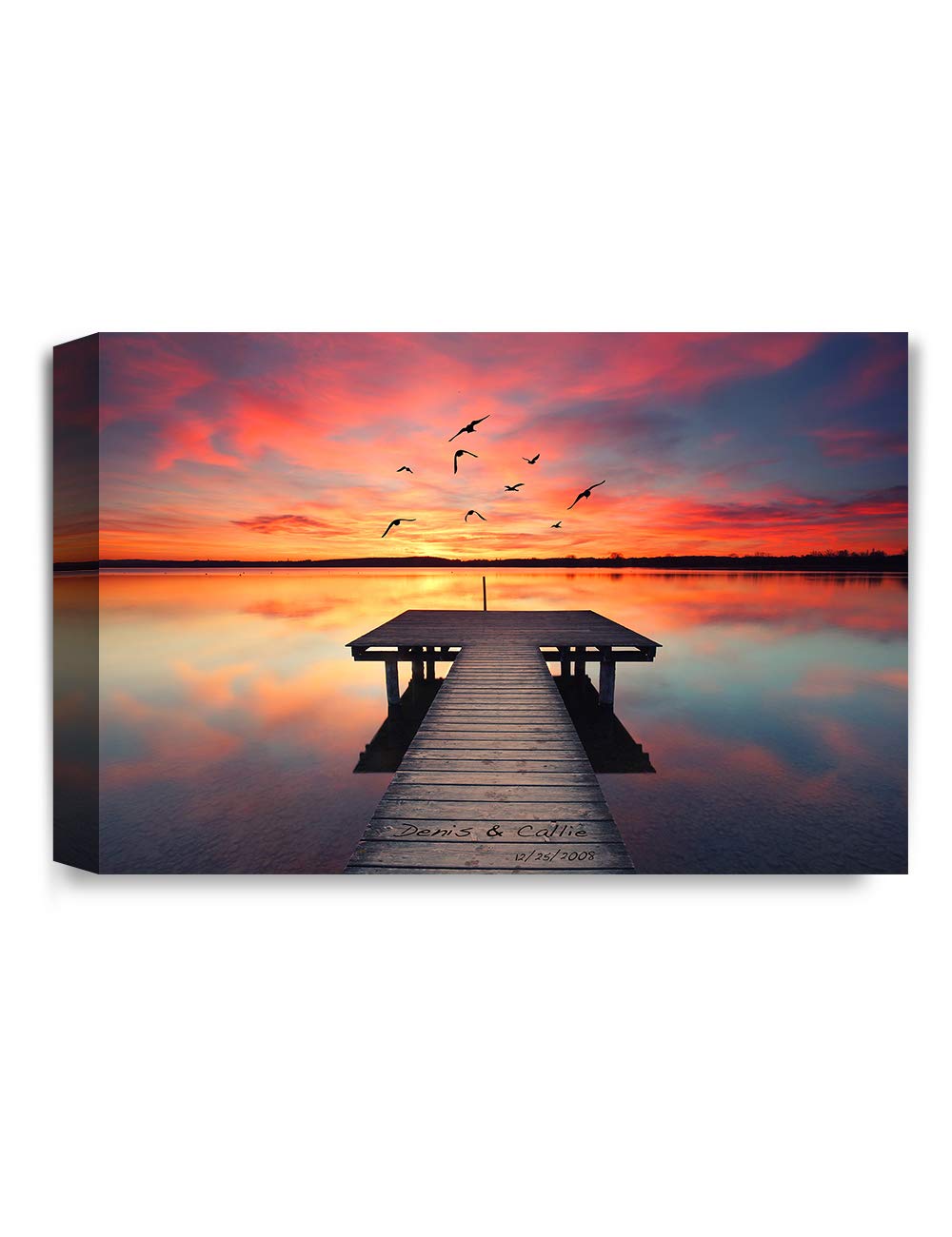 Ipic - Our Own Sunset Personalized Artwork With Names, Customized Gift For Anniversary, Giclee Canvas Wallart. 24X16