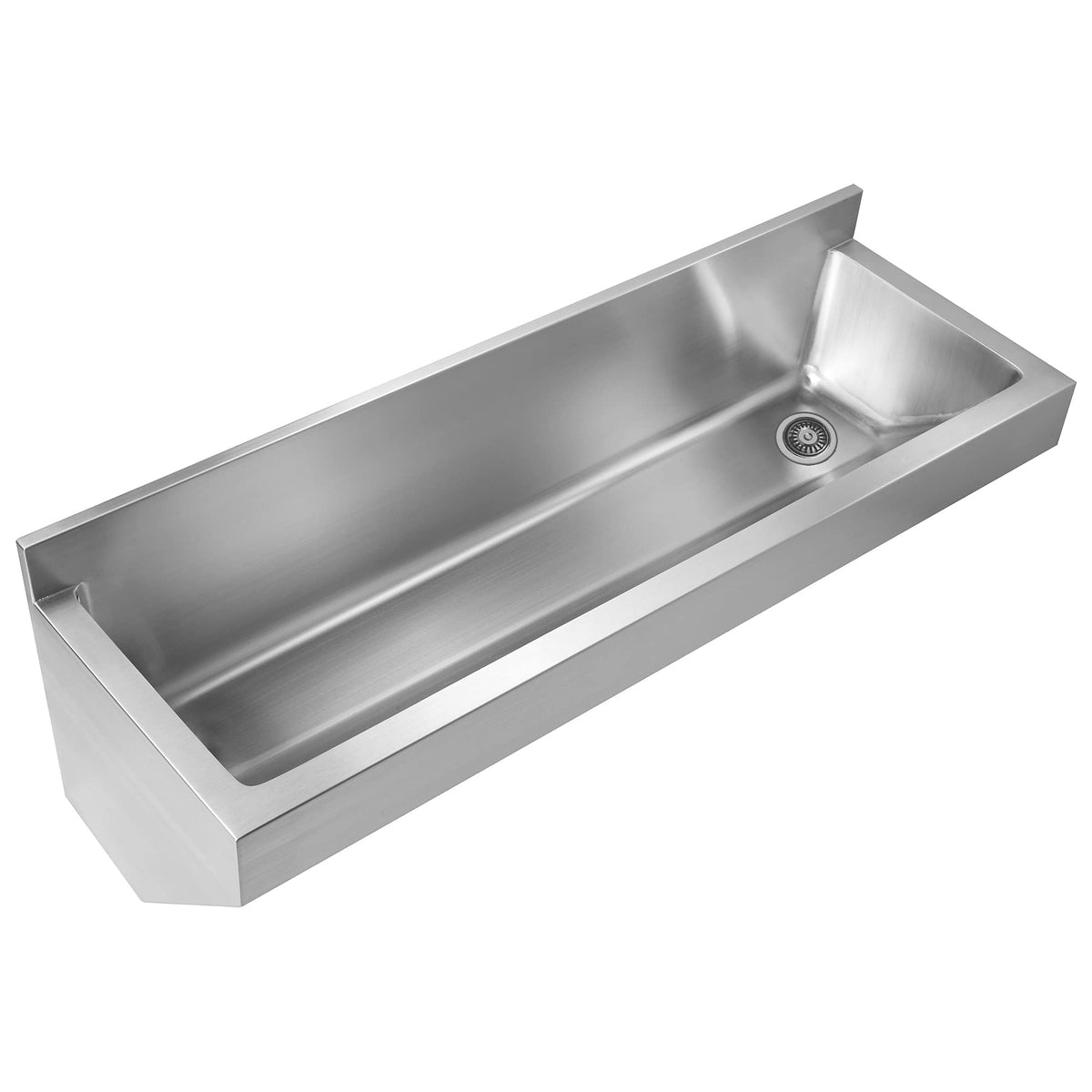 Whitehaus Whnc4513L-Bss Noah'S Collection 47 1/4-Inch Commercial Wall Hung Laundry-Scrub Sink, Brushed Stainless Steel