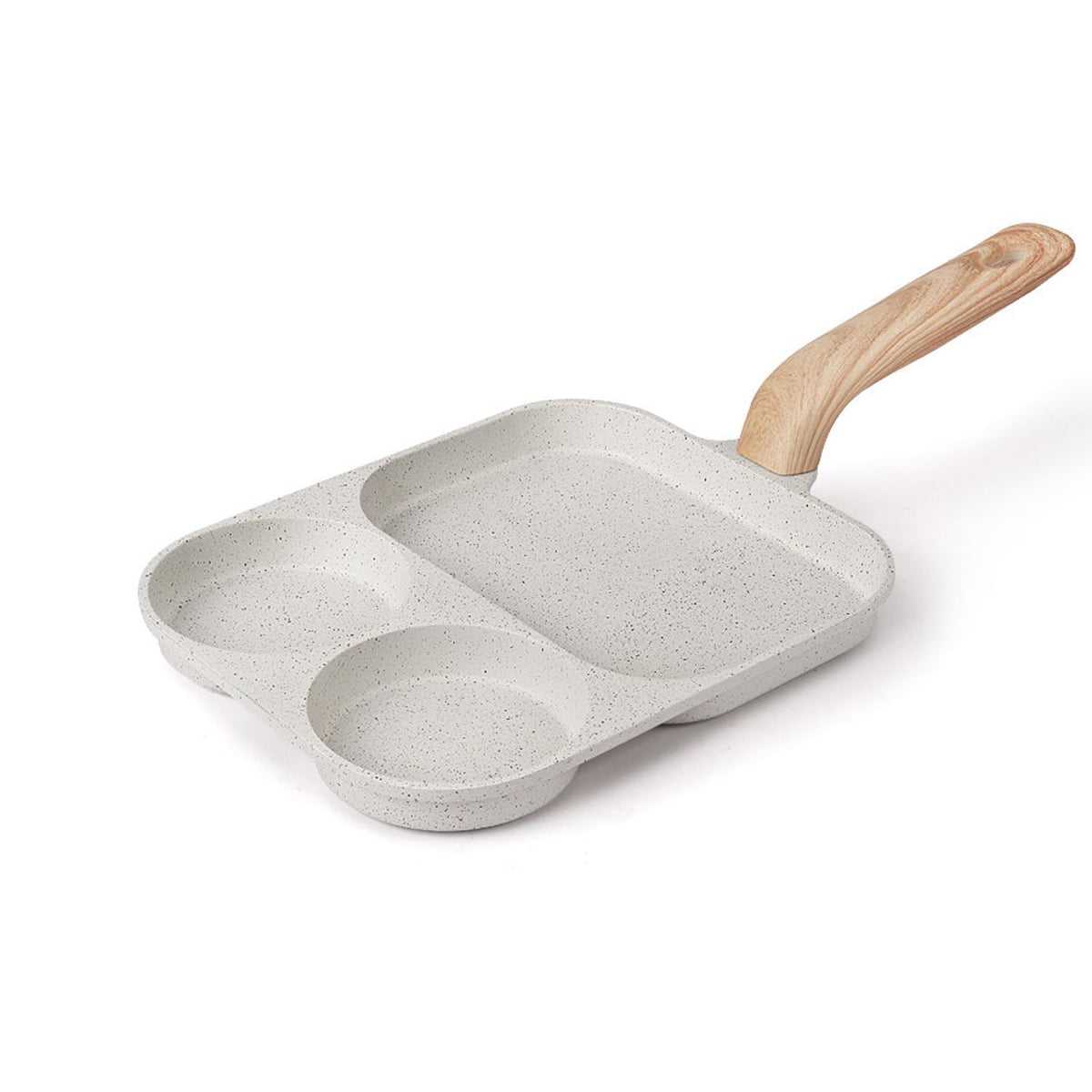 Miugo Egg Pan Nonstick Frying Pan,Egg Frying Pan 3 Section,Omelette Pan Aluminium Alloy Pancake Pan For Breakfast,Suitable For G