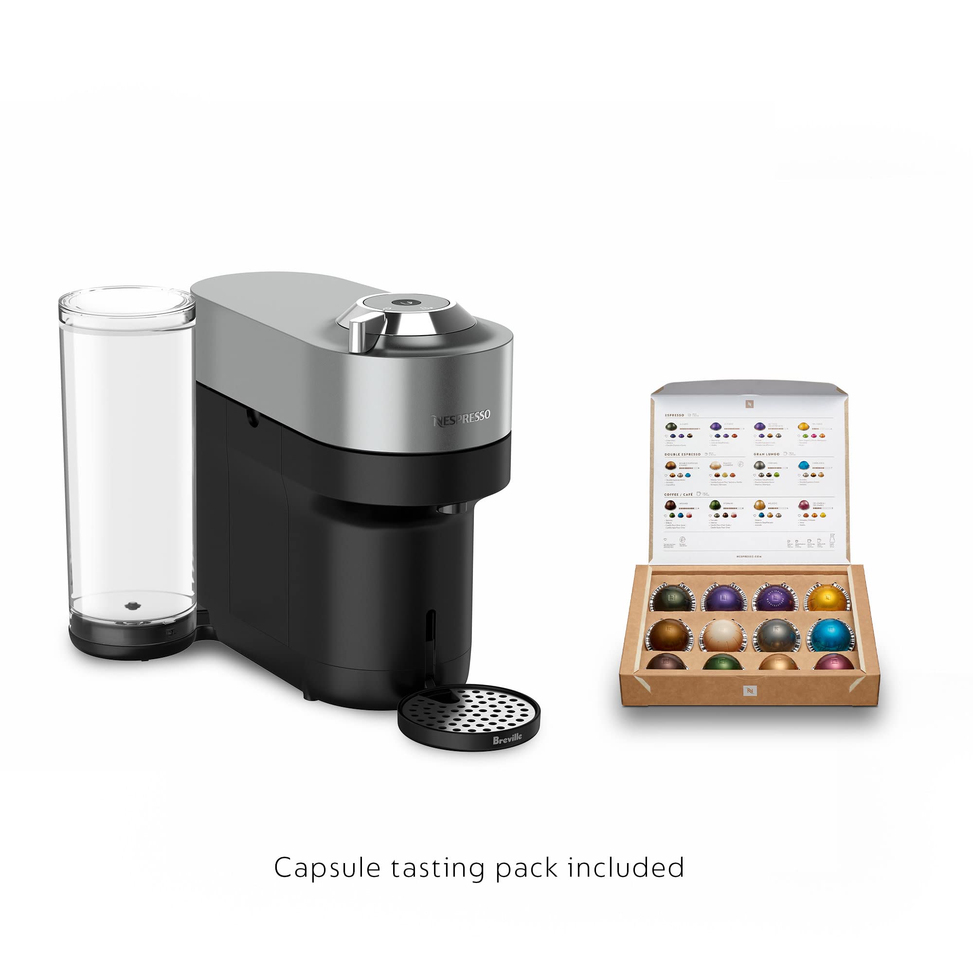 Nespresso Vertuo Pop+ Deluxe Coffee And Espresso Maker By Breville With Milk Frother, Titan
