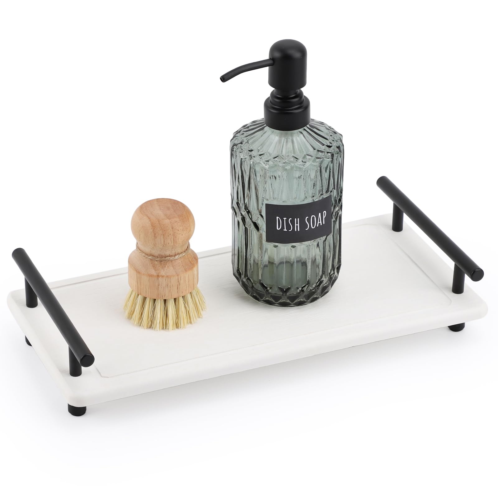 Segbeauty 12X6 Sink Caddy, Large Bathroom Tray Stone Drying Mat With Handle, Fast Drying Diatomaceous Earth Vanity Tray, Water A