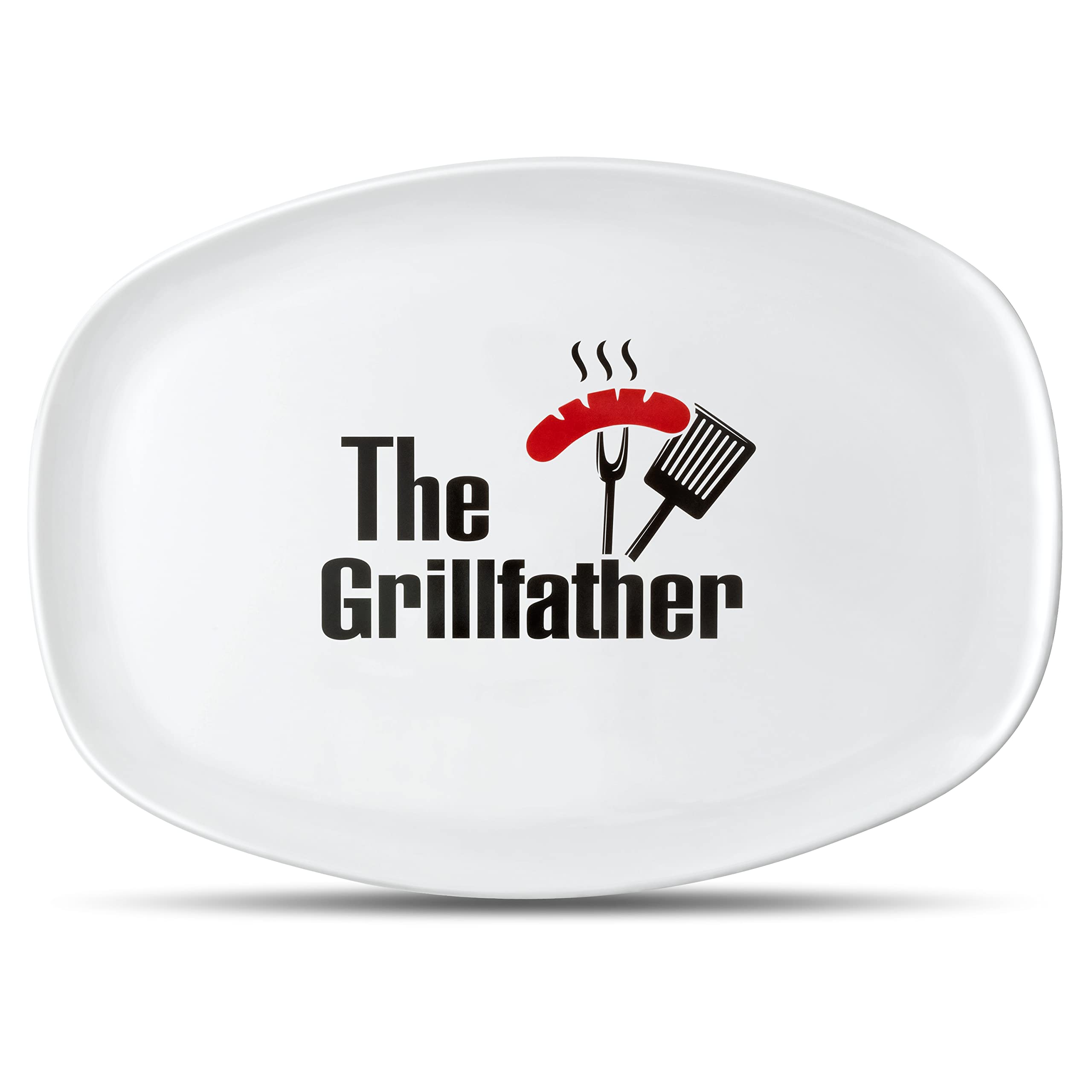 R Horse Resin Oval Platter For Father'S Day, Bbq Serving Dish, Large 14 X 10 X 0.4 Inches, Ideal Gift For Grill Master, Microwav