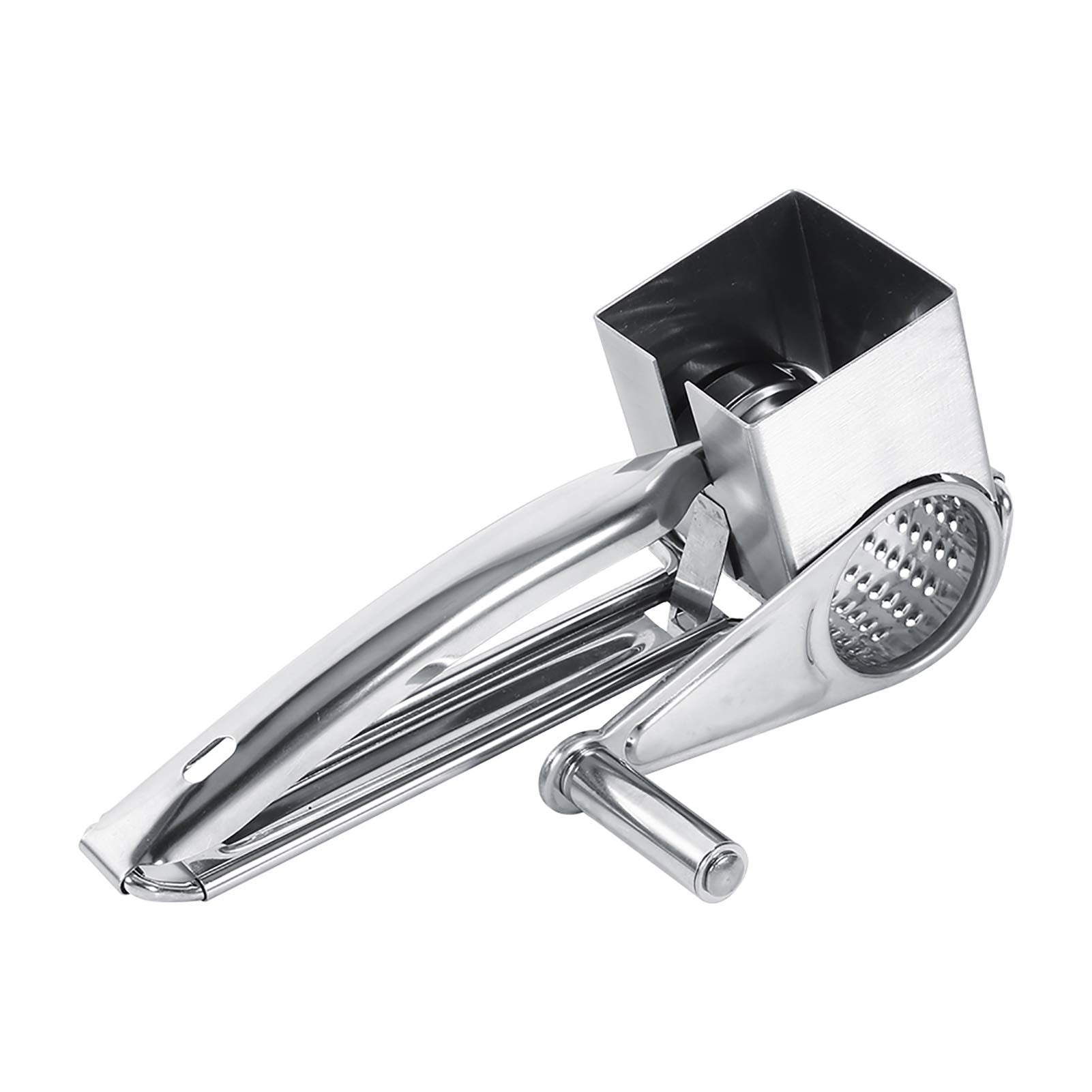 Yosoo Health Gear Handheld Rotary Cheese Grater - Stainless Steel Kitchen Grater for Cheese, Vegetables, Fruits, Nuts - Silver