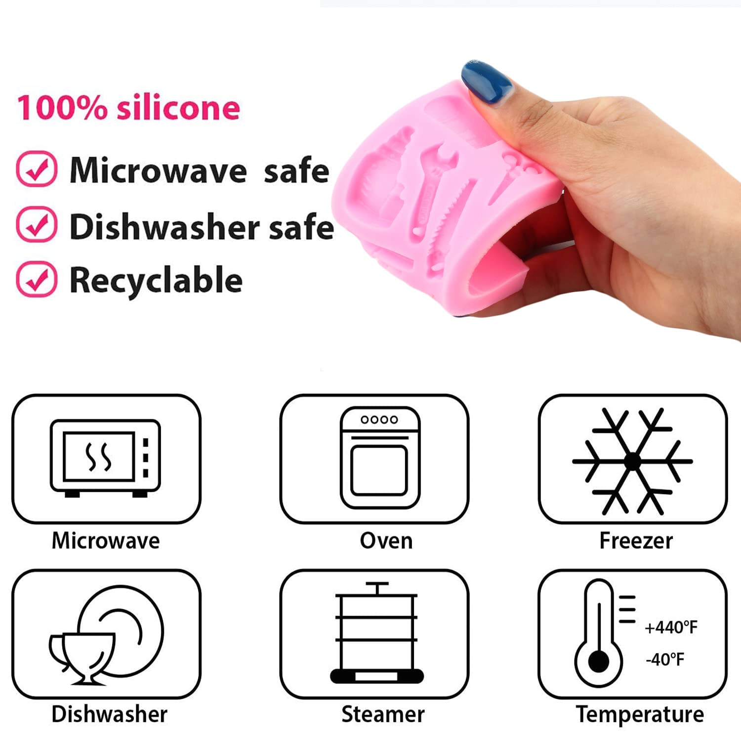 Mujiang Construction Tools Fondant Silicone Molds For Chocolate Candy Sugarcraft Cupcake Topper Cake Decorating
