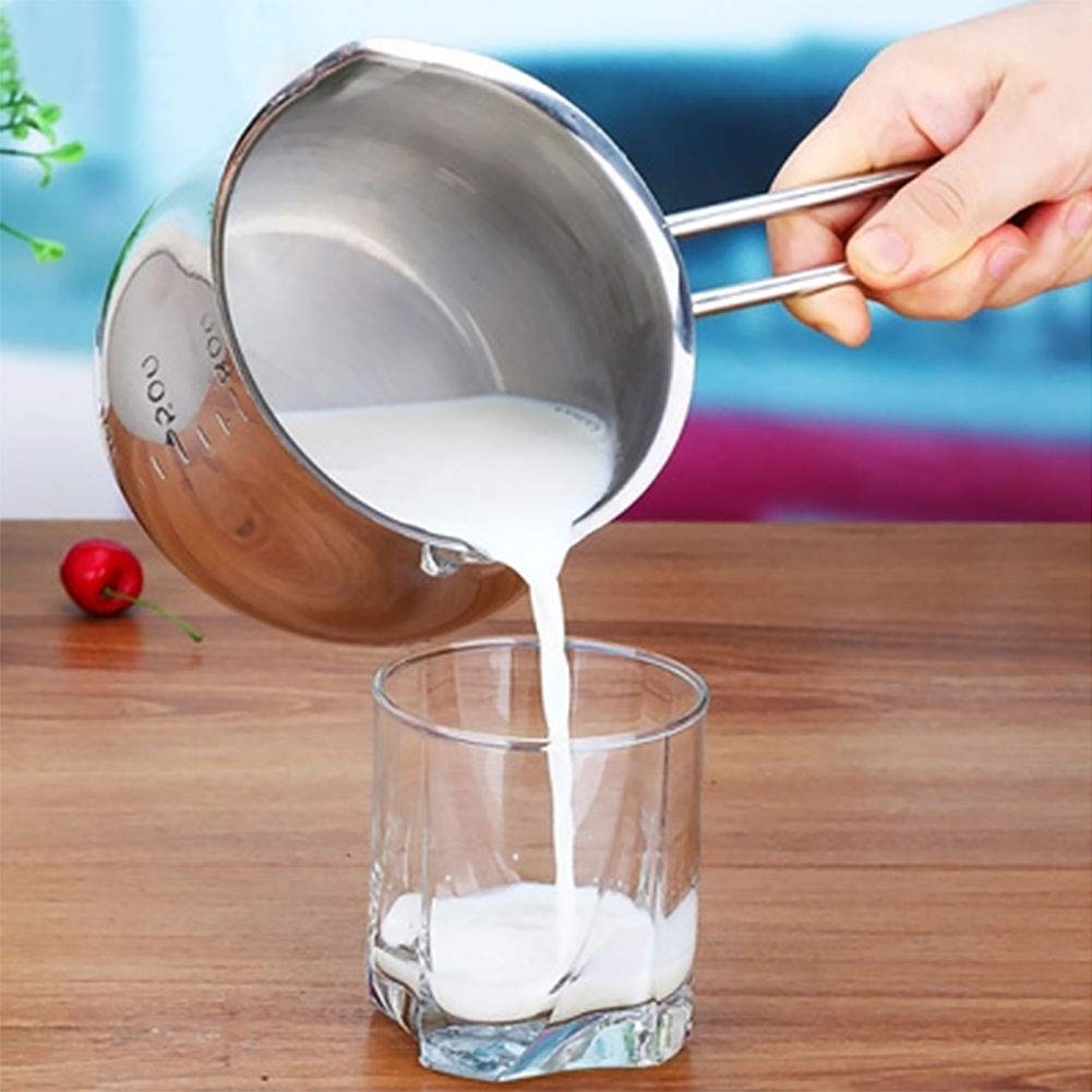 Saucepan, Stainless Steel Milk Pan 12Cm, Soup Pot For Induction And Oven, Non Stick Milk Pot, Dishwasher Safe Cookware(Sliver)