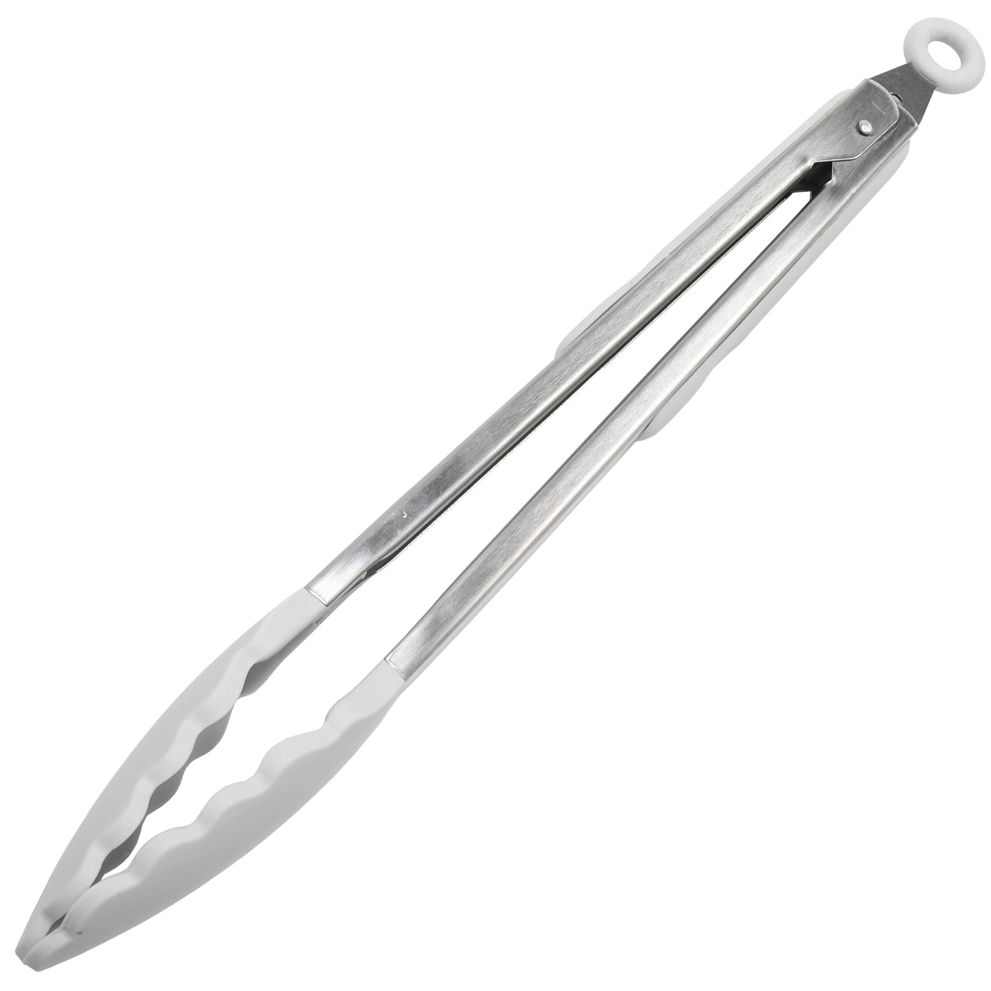 Chef Craft Premium Silicone Cooking Tongs, 12 Inch, Gray