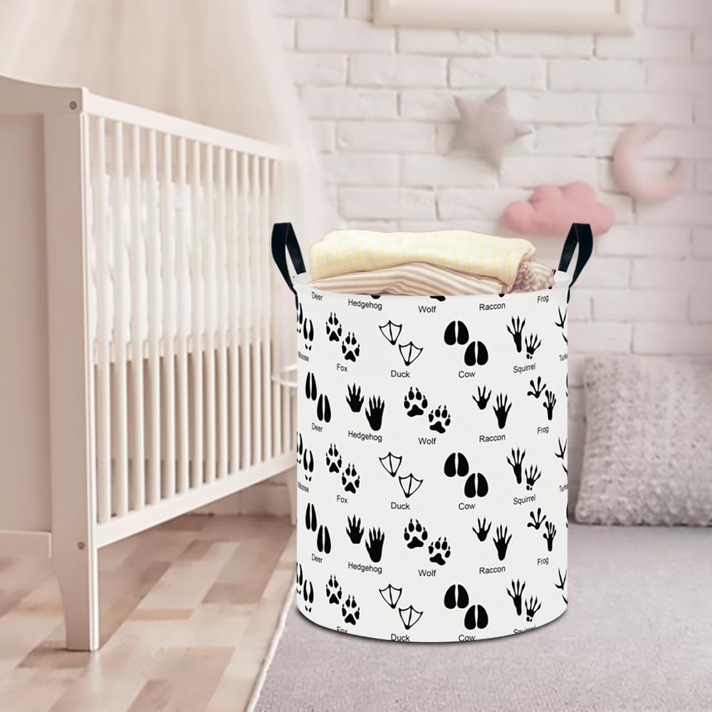 Clocor Large Laundry Basket,Waterproof Nursery Hamper,Collapsible Fabric Storage Container,Room Decor,Gift Basket(Animal Paw