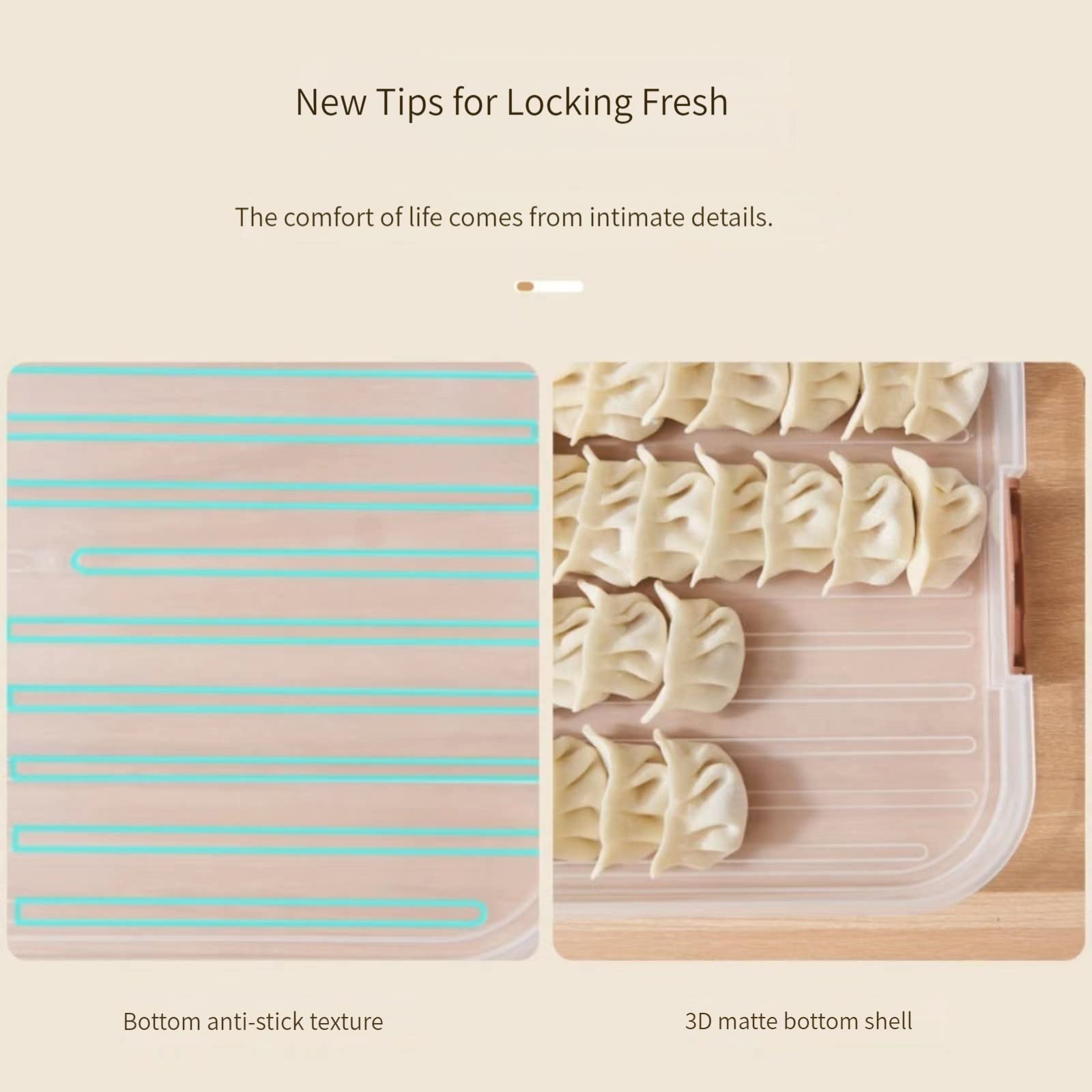 Manhongyu 4-Layer Food Storage Container, Dumpling Box,Cookie Storage Containers Airtight,Stackable Cookie Carrier With Lid And