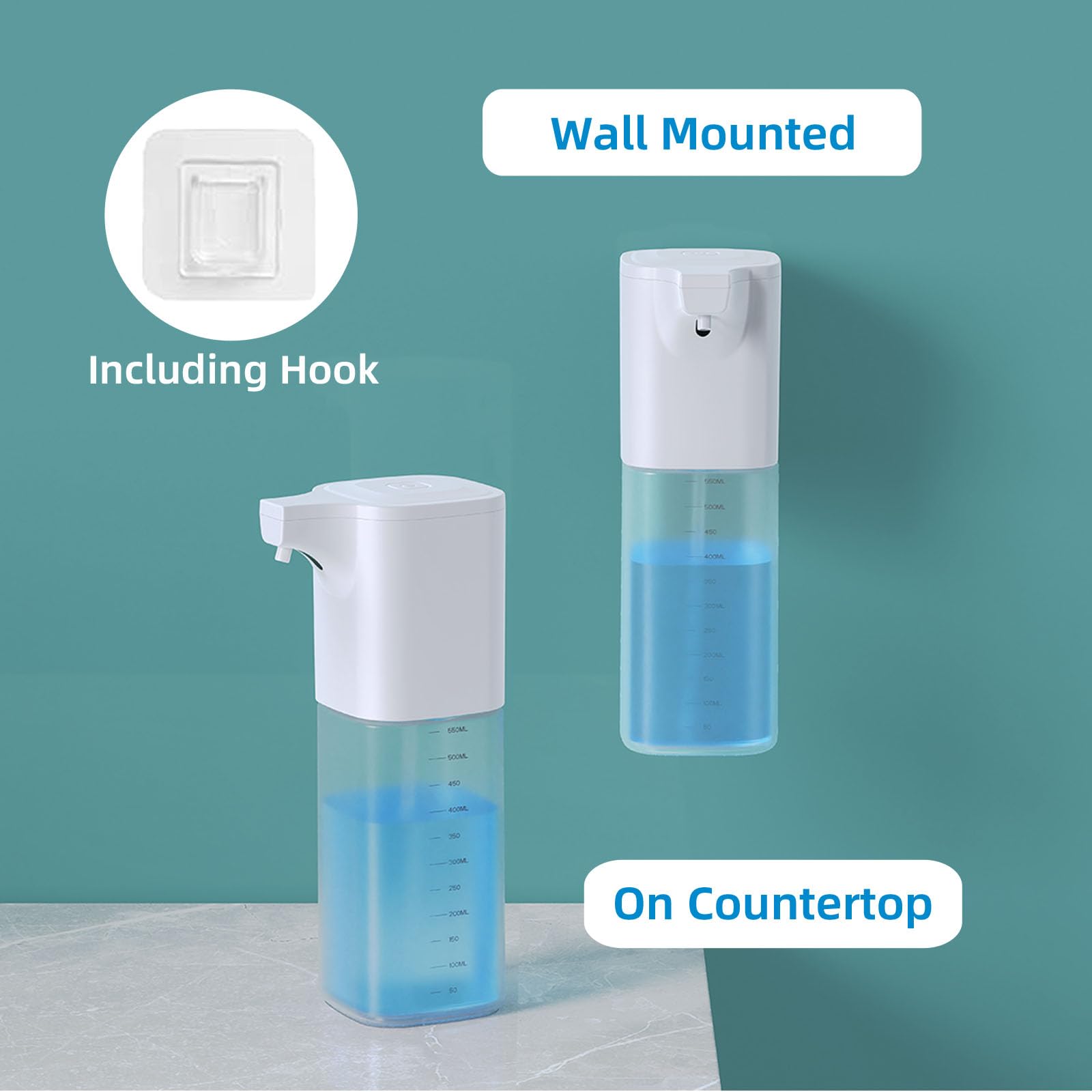 Szsenyeijia Automatic Foaming Soap Dispenser Touchless Rechargeable 18.6Oz/550Ml With Wall Mount And 4 Adjustable Soap Levels, H