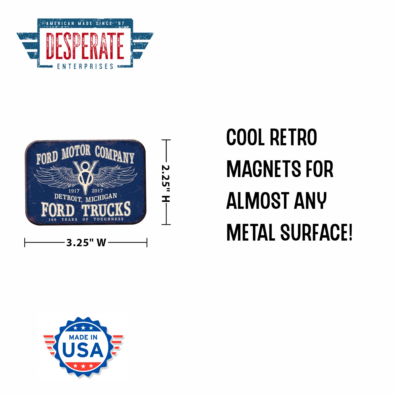 Desperate Enterprises Ford Trucks 100 Years Refrigerator Magnet - Funny Magnets For Office, Home & School - Made In The Usa
