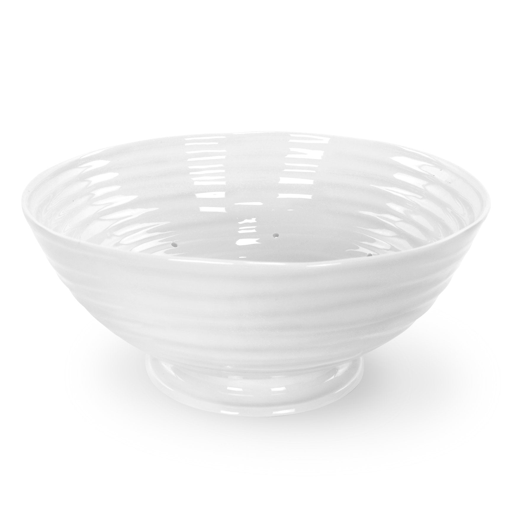 Portmeirion Sophie Conran Footed Drainer | 9 White Colander | Made from Fine Porcelain | Dishwasher and Microwave Safe | Perfect