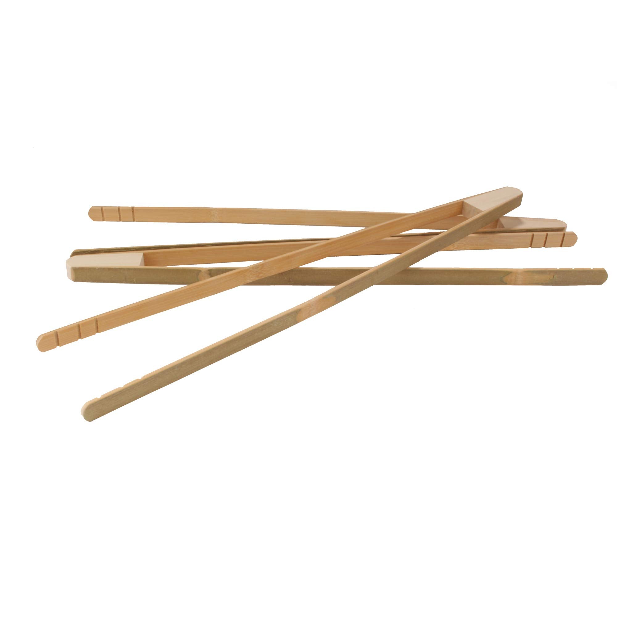 Bamboomn 17'' Reusable Bamboo Straight Arm ''A'' Tongs - Green - 3 Pieces