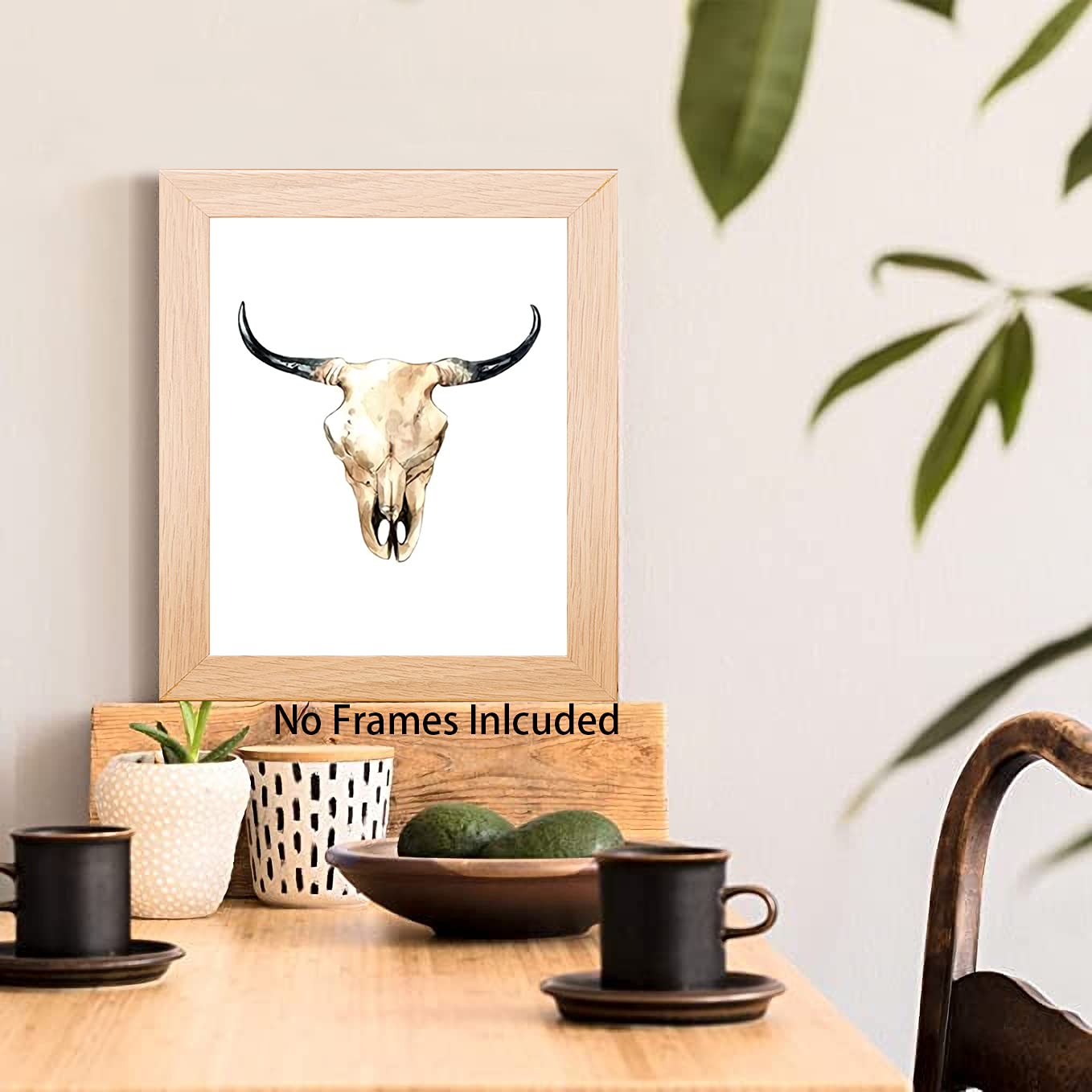 Niio Western Cowboy Wall Art, Cow Skull Canvas Art Decor, West Rodeo Hat And Boots Print For Farmhouse Theme Set Of 6-(8Inchx10I