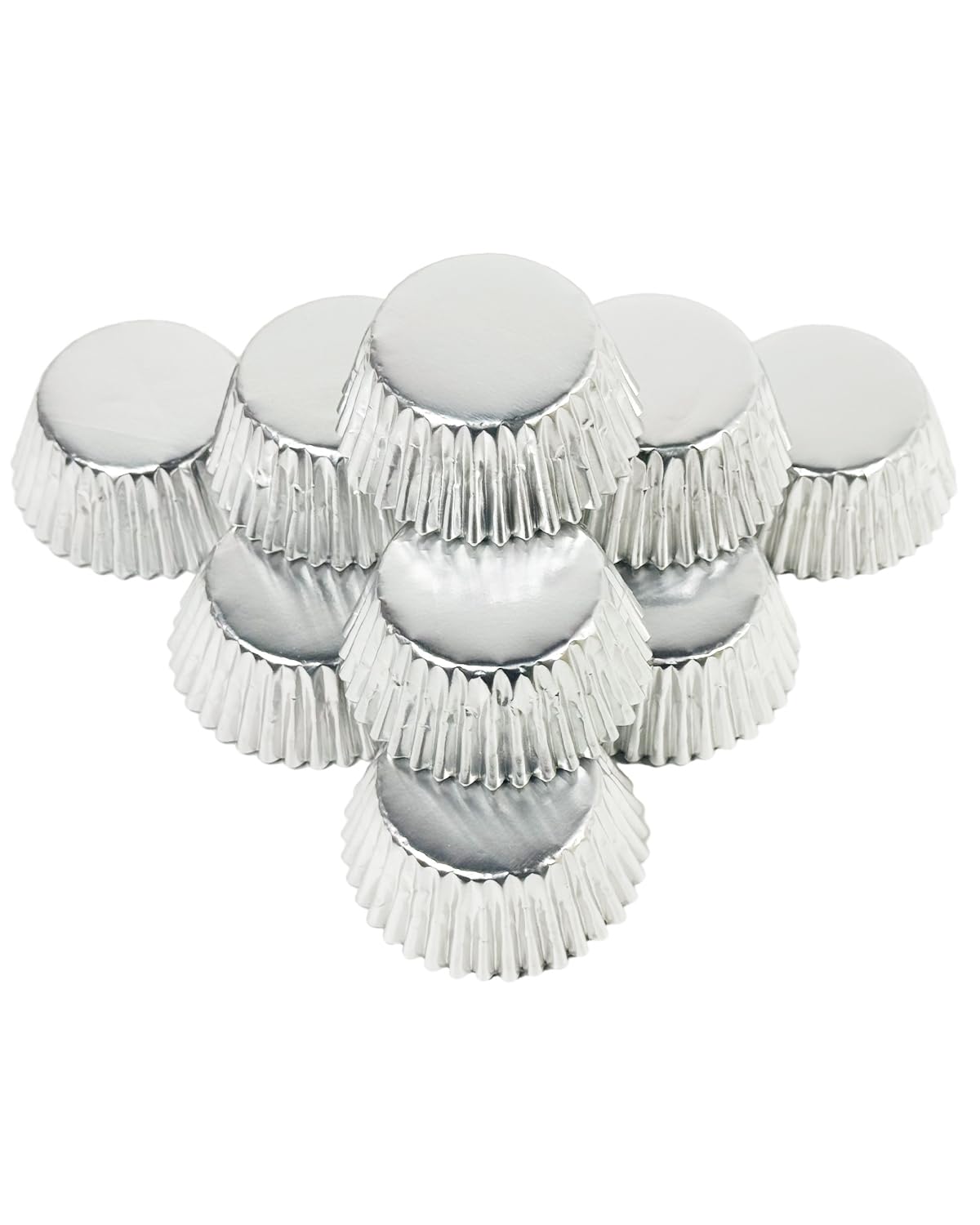 Qiqee Silver Foil Cupcake Liners For Baking 300Pcs Baking Cups Thick & Sturdy, Oil Resistance, Muffin Liners Paper(Standard Size