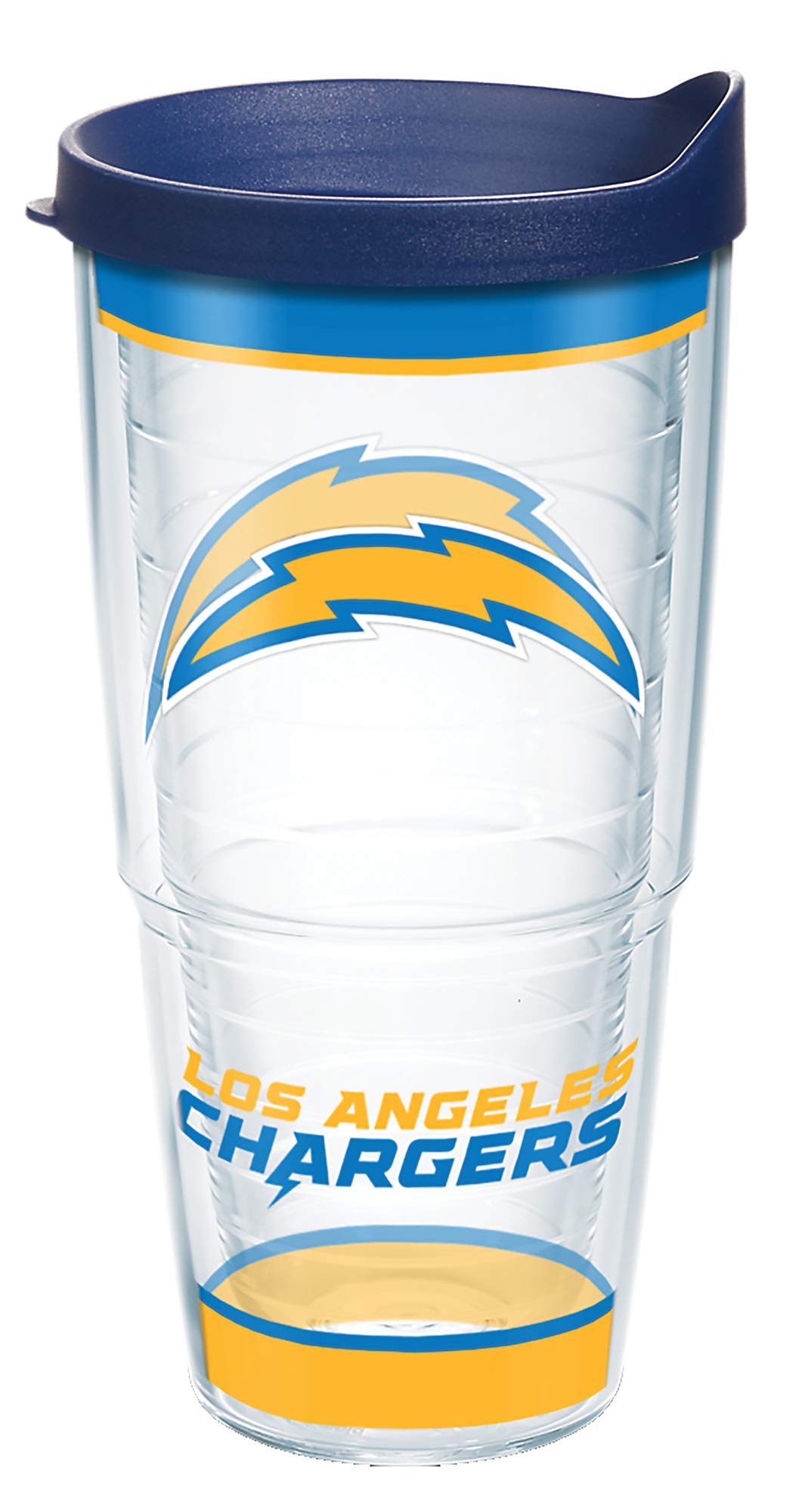 Tervis Made in USA Double Walled NFL Los Angeles Chargers Insulated Tumbler Cup Keeps Drinks Cold & Hot, 24oz, Tradition