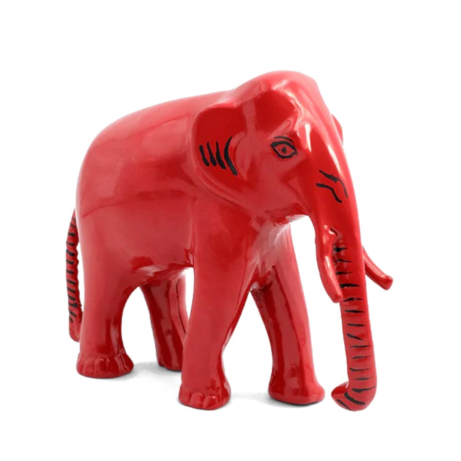 Brongs Brass Red Elephant Statue | Height - 14 Cm Aprrox | Weight - 1530 Gram Approx | Vastu Idol For Home And Office | Zonal Pl