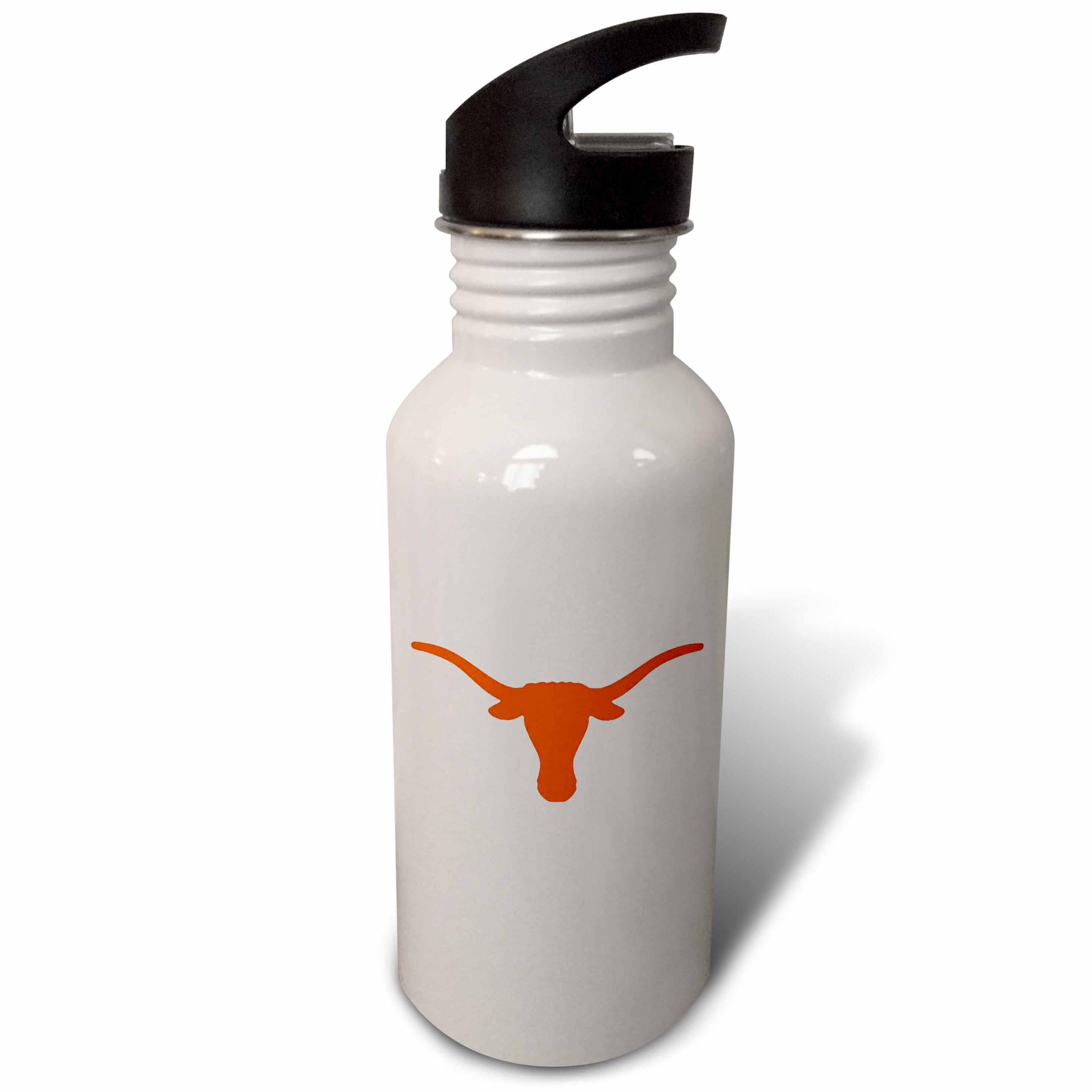 3dRose Longhorns Sports Water Bottle, 21 oz, White