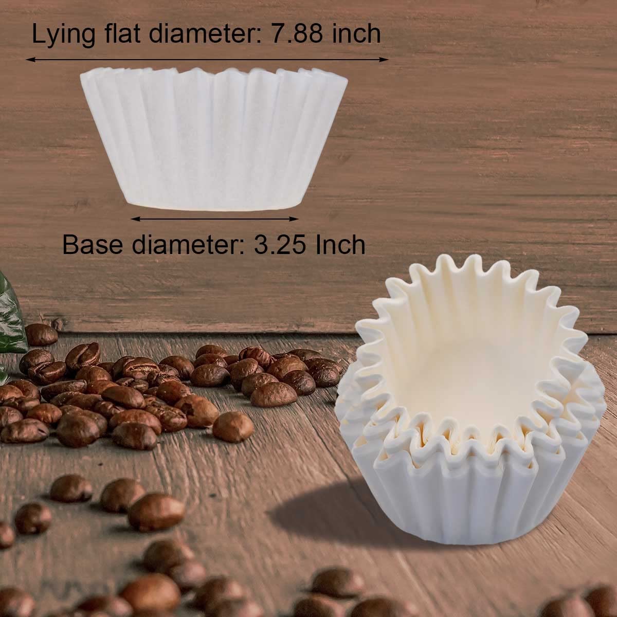 Coffee Filters 8-12 Cup, 7.875 Inch X 3.25 Inch, 100 Count Basket Coffee Filters, White Disposable 8 To 12 Cup Coffee Filter Pap