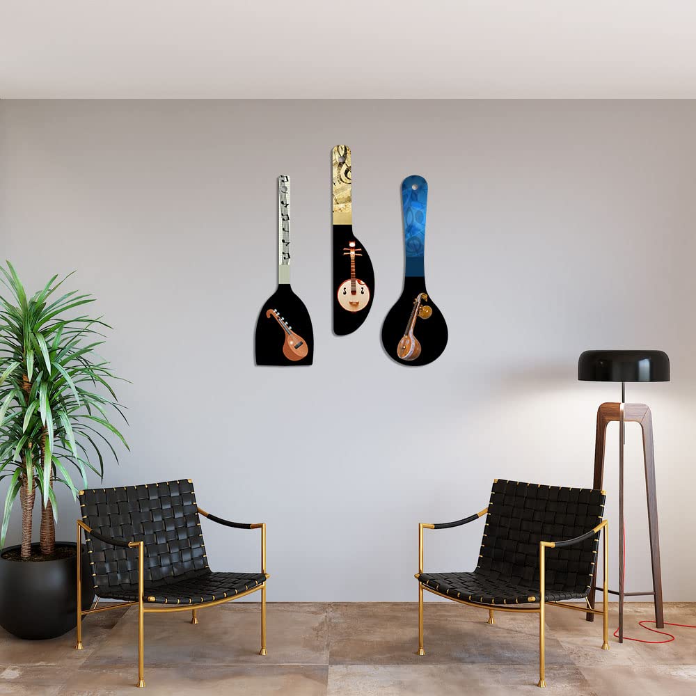 Artvibes Sitar Music Instrument Wooden Wall Hanger for Home | Office | Living Room | Gift | Modern Decoration Items | Kitchen Wa