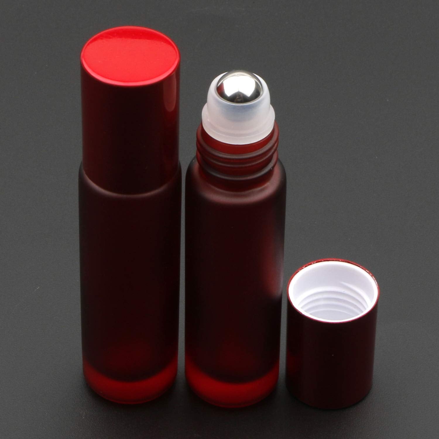 Kesell Empty Essential Oil Roller Bottles, 10 Ml Glass Roll-On Bottles With Stainless Steel Roller Balls, Pack Of 10