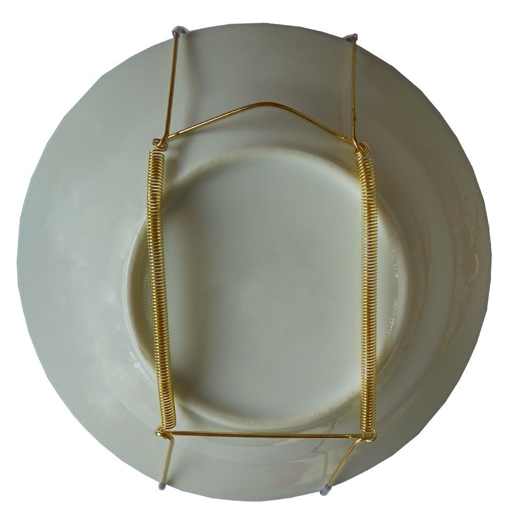 Xinlinke Lot5 6-Inch Small Invisible Plate Wire Hanger Wall Holders With Protective Rubber Cover For 5'' To 7'' Decorative Tray