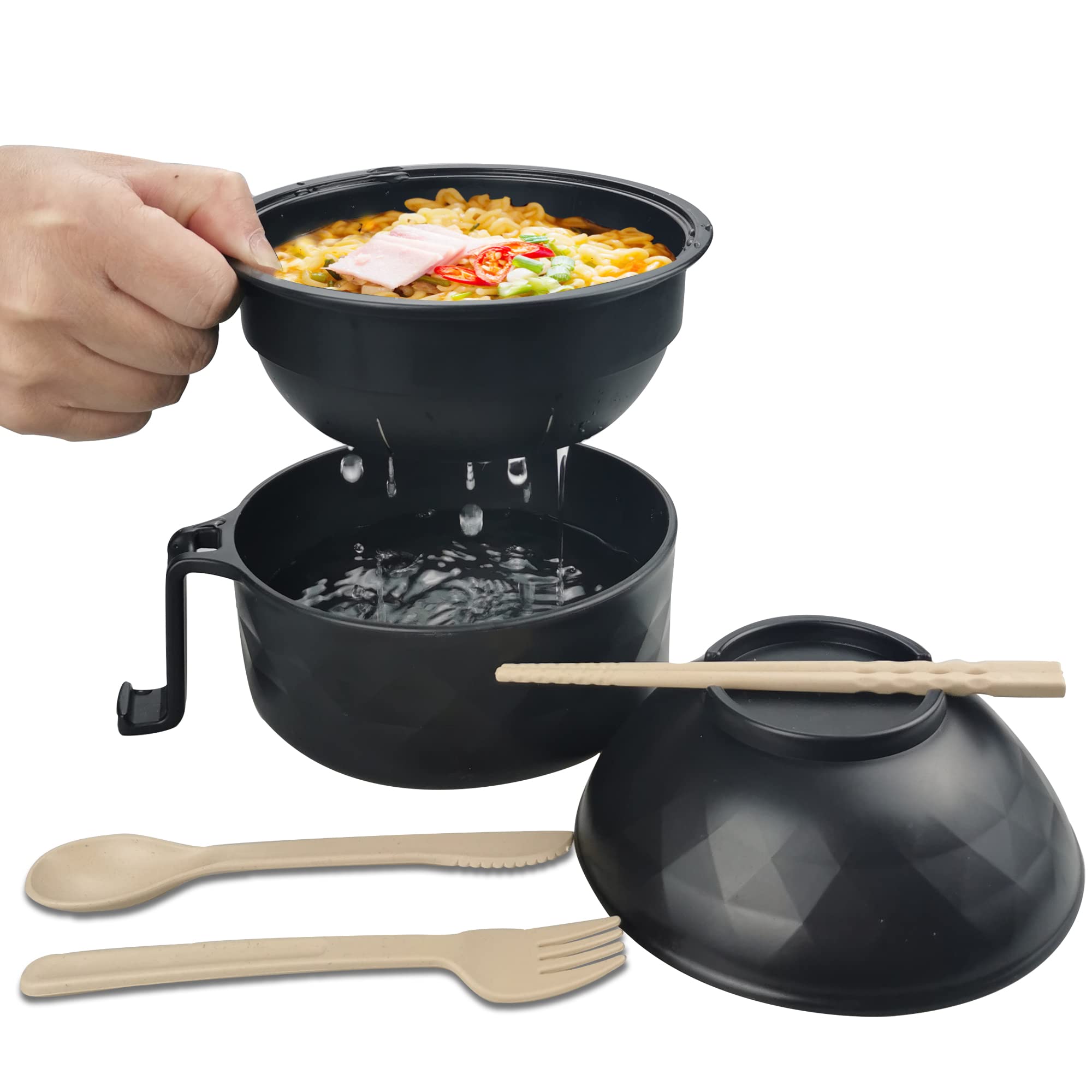 Layron Ramen Cooker Ramen Bowl Set With Chopsticks 33Oz Microwave Noodle Bowl College Dorm Room Essentials For Girls For Boys Ap